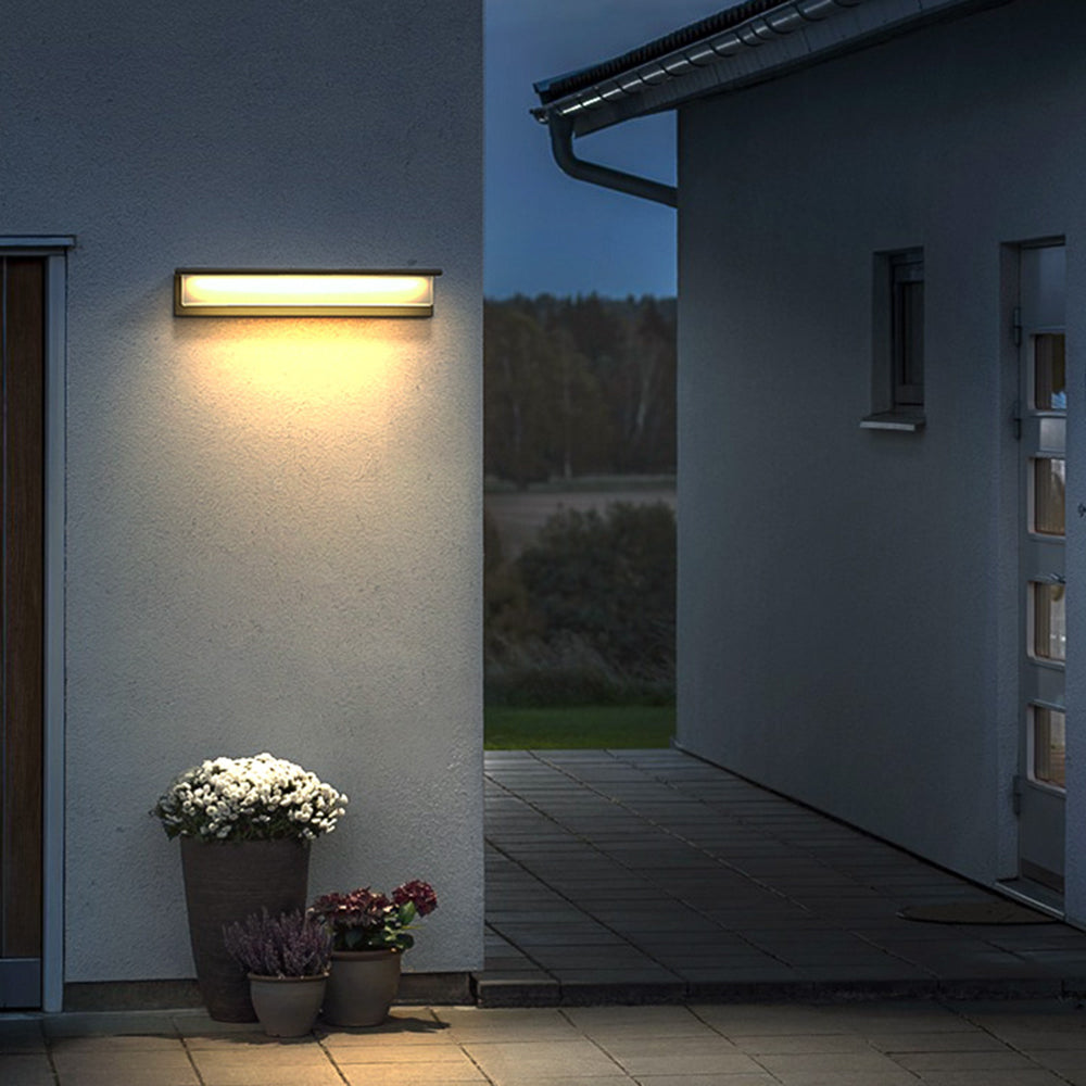 Ray Modern Rectangular Metal Acrylic Outdoor Solar Wall Lamp