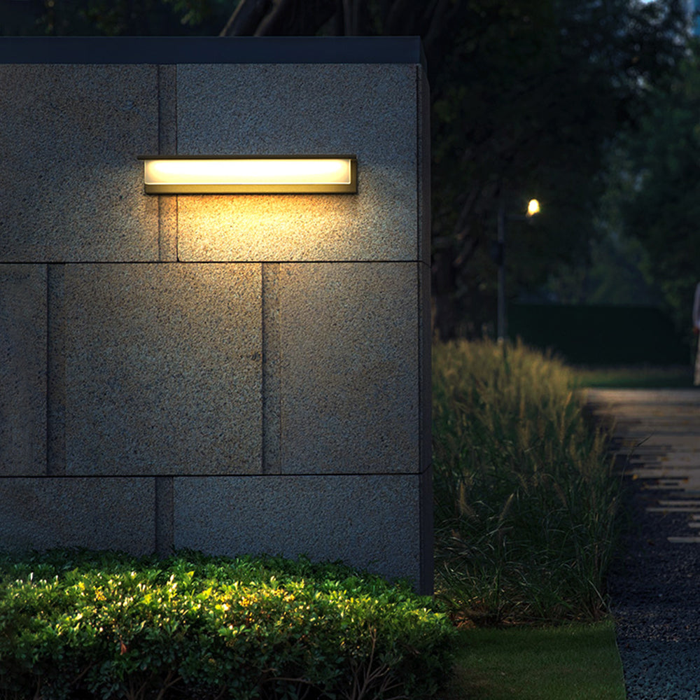 Ray Modern Rectangular Metal Acrylic Outdoor Solar Wall Lamp