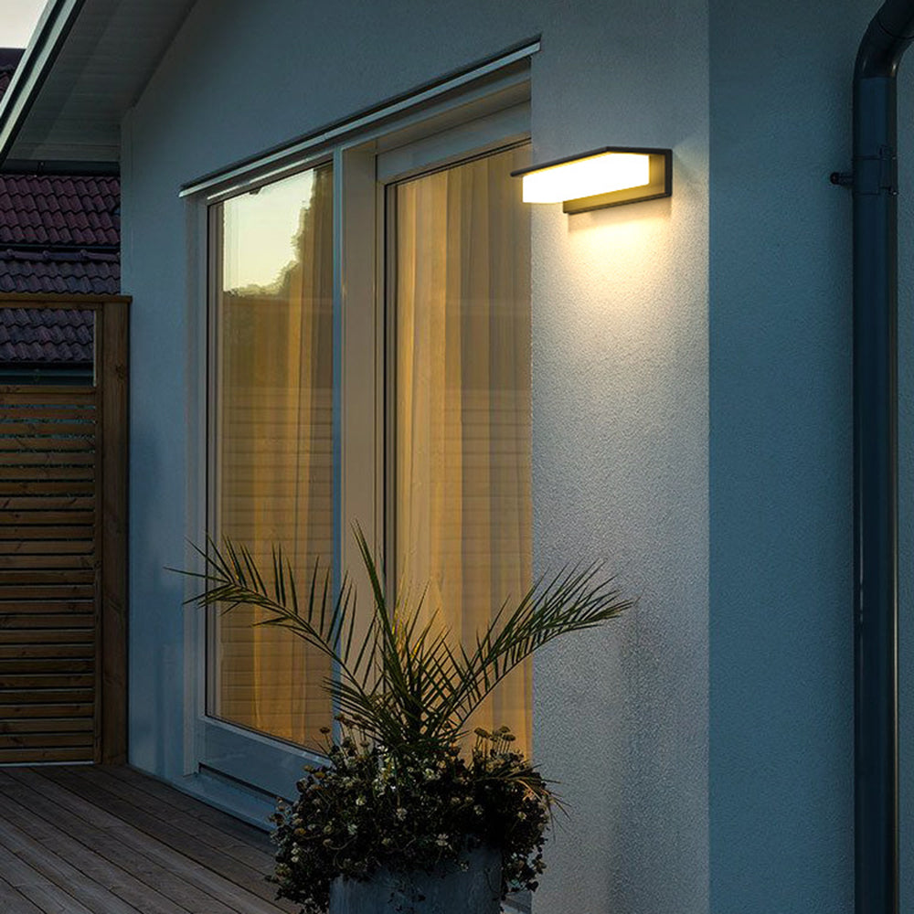 Ray Modern Rectangular Metal Acrylic Outdoor Solar Wall Lamp