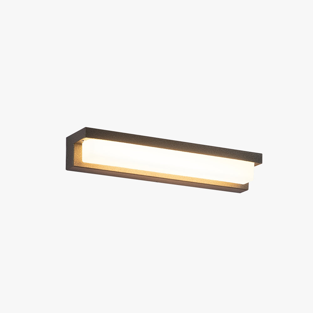 Ray Modern Rectangular Metal Acrylic Outdoor Solar Wall Lamp