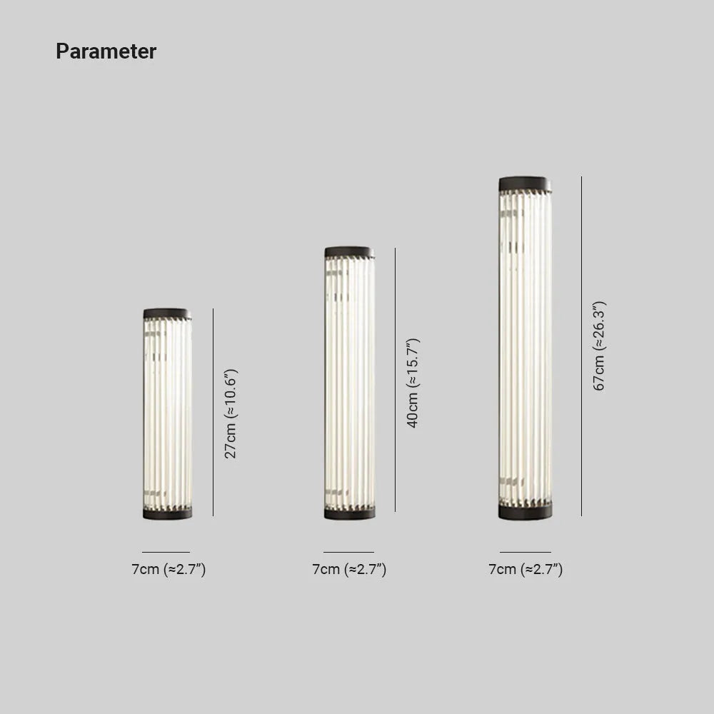 Ray Modern Semi-Cylindrical Glass Outdoor Wall Lamp