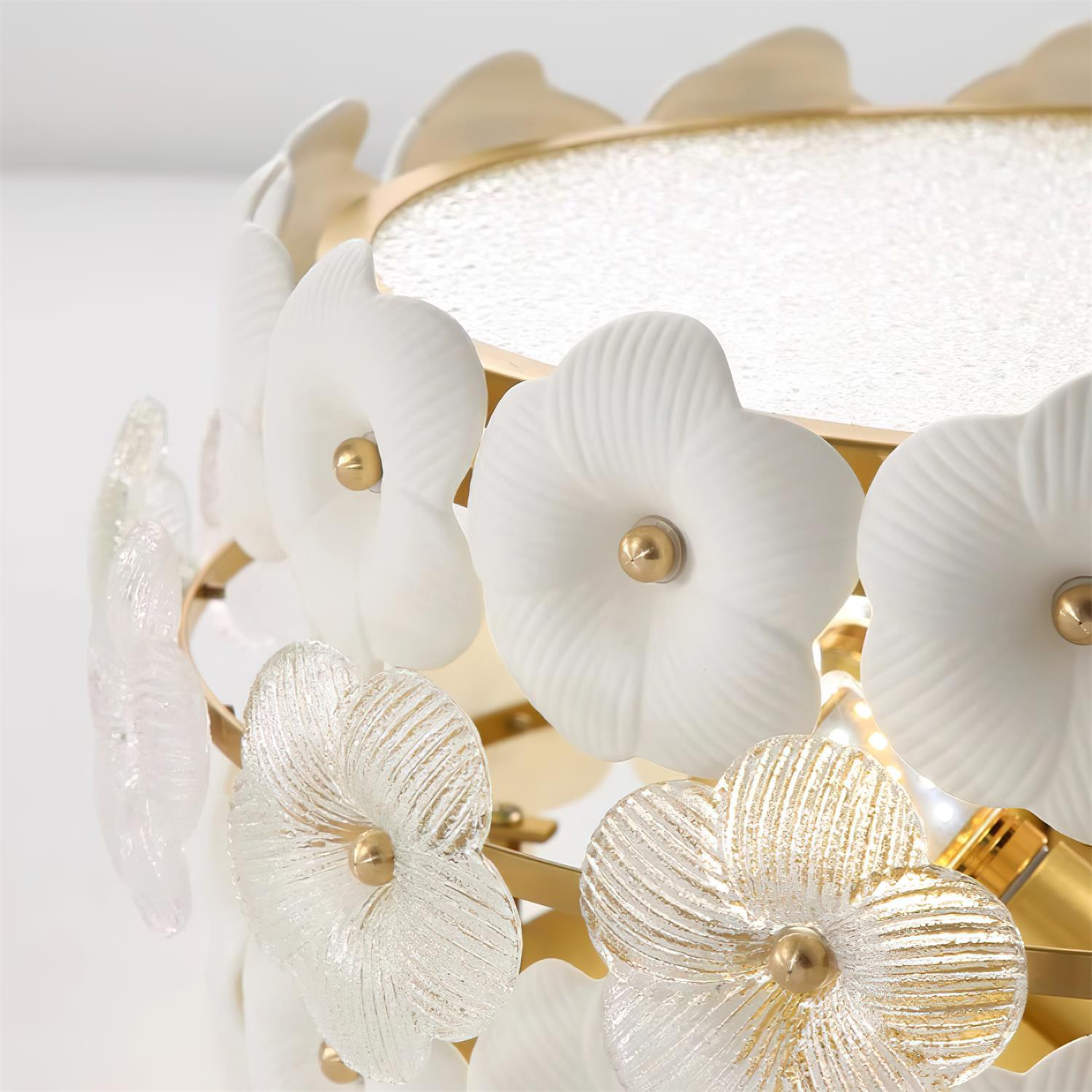 Abella Ceiling Lamp Ceramic Blossom Ring Romantic - Letslighting