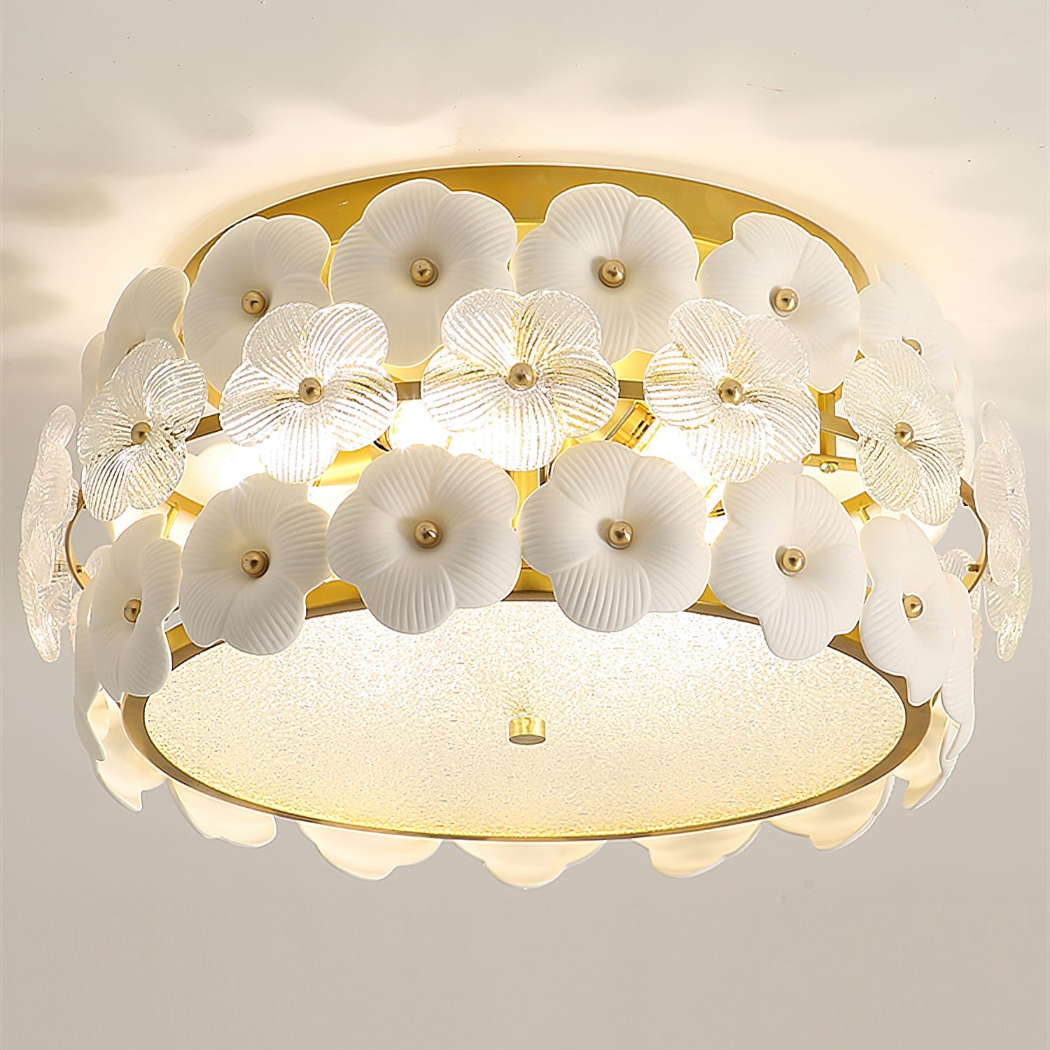 Abella Ceiling Lamp Ceramic Blossom Ring Romantic - Letslighting