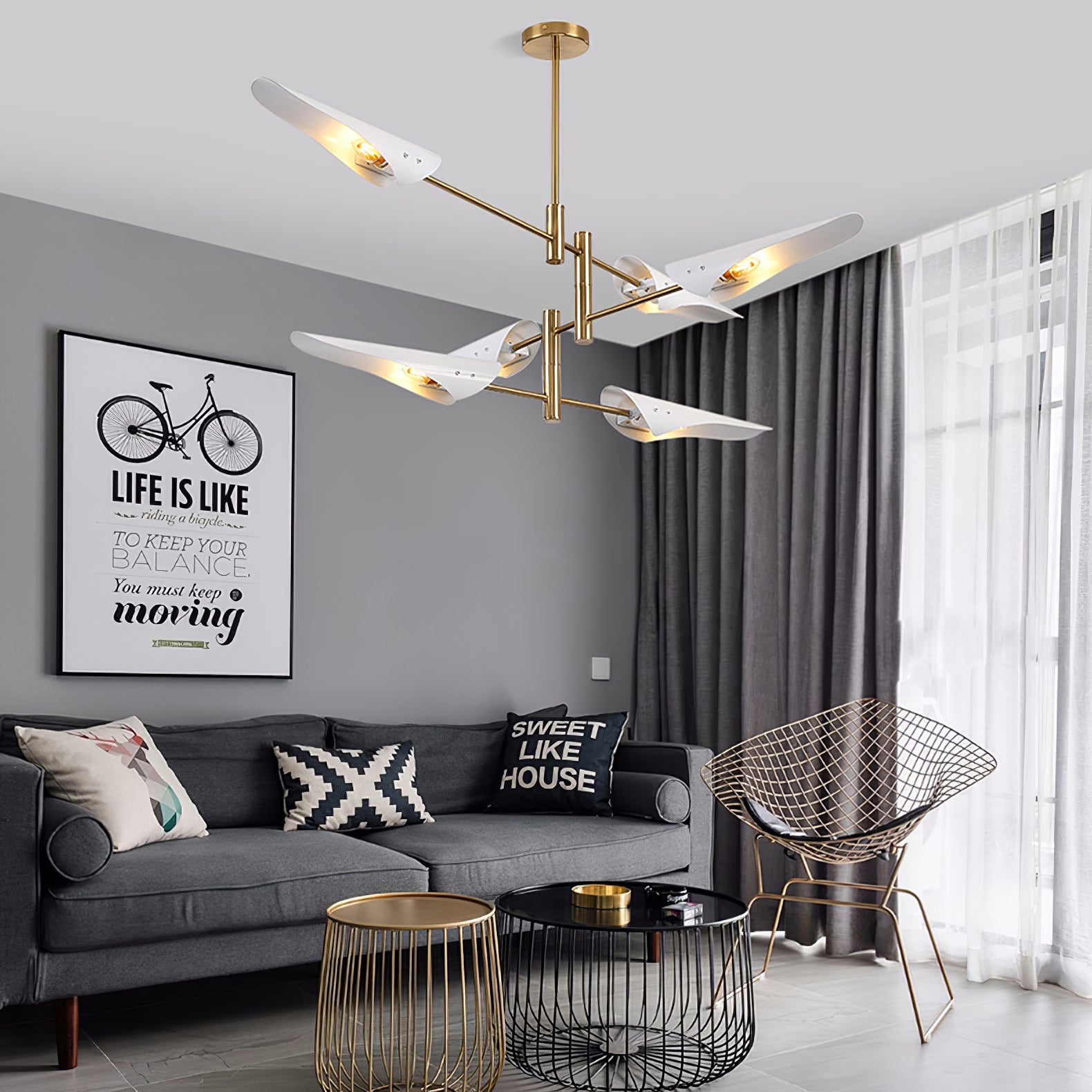 Chandelier Adjustable Aero Shape Modern Living Room - Letslighting