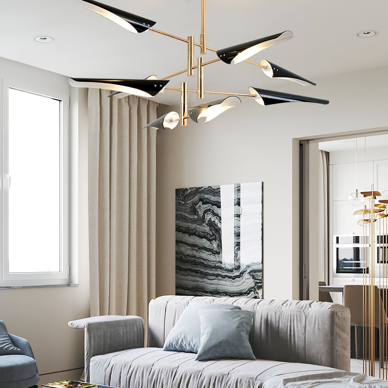 Chandelier Adjustable Aero Shape Modern Living Room - Letslighting
