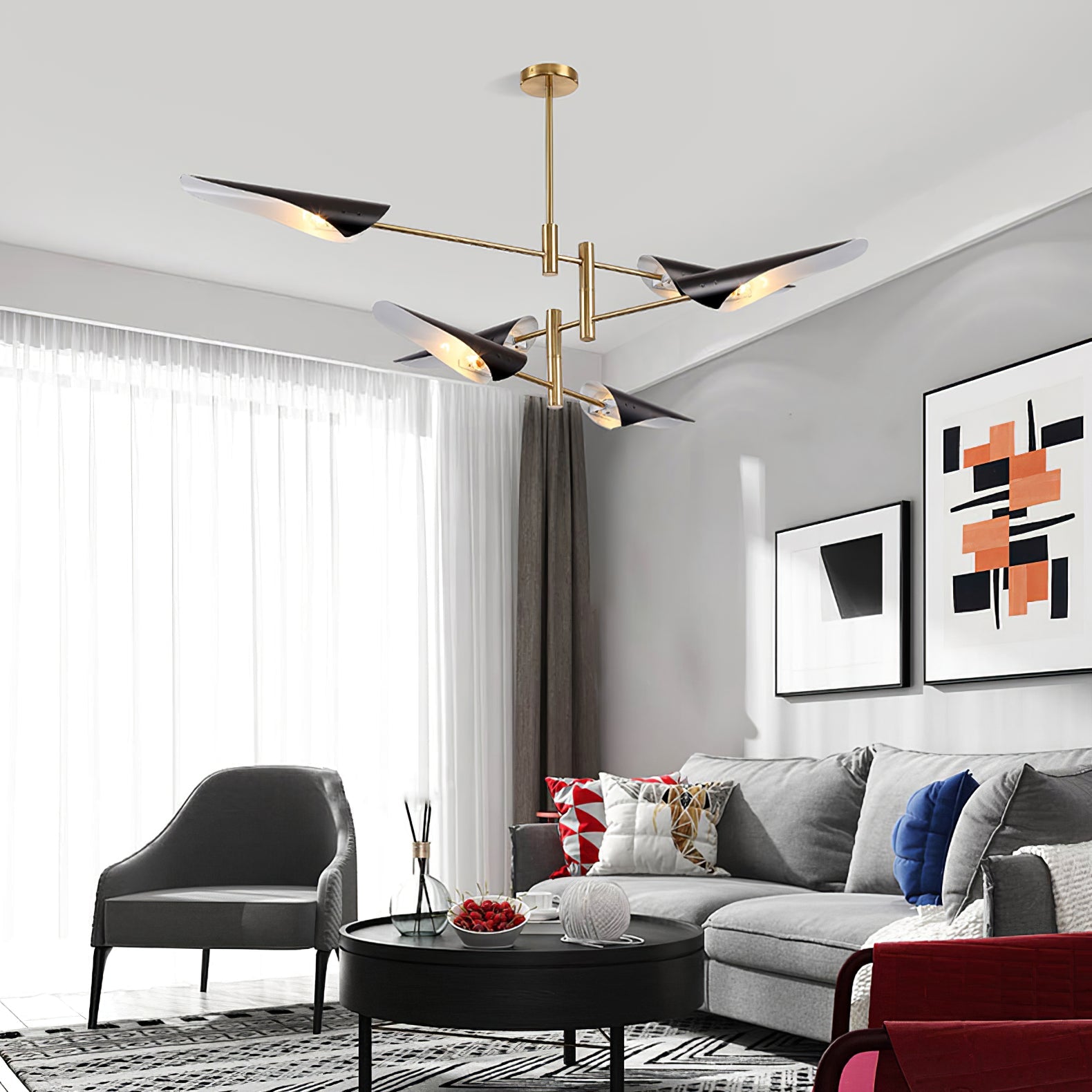 Chandelier Adjustable Aero Shape Modern Living Room - Letslighting