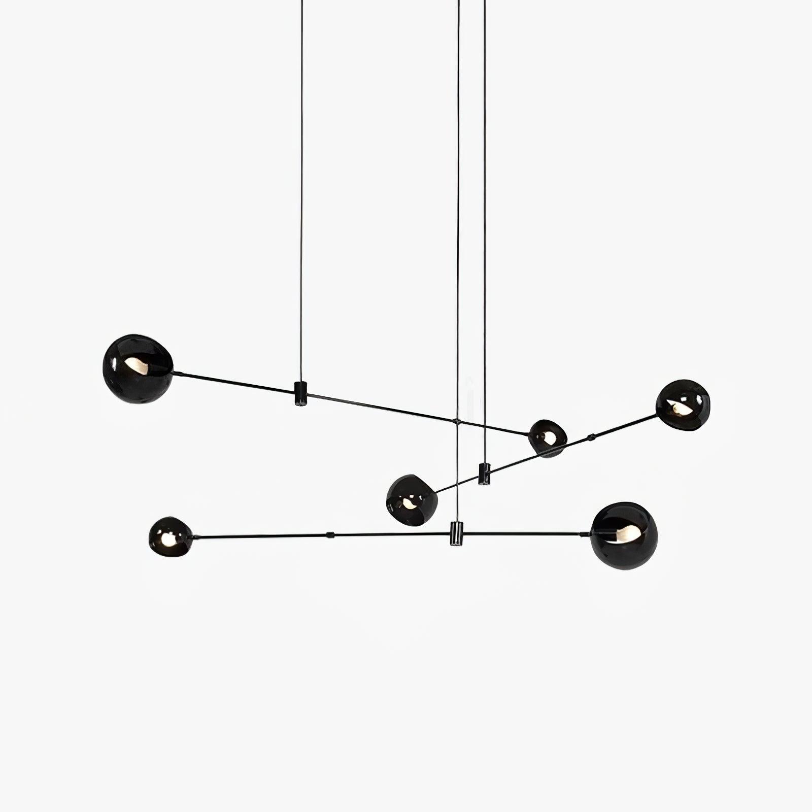 Lustra Chandelier Black Glass Acaba Elegant - Letslighting