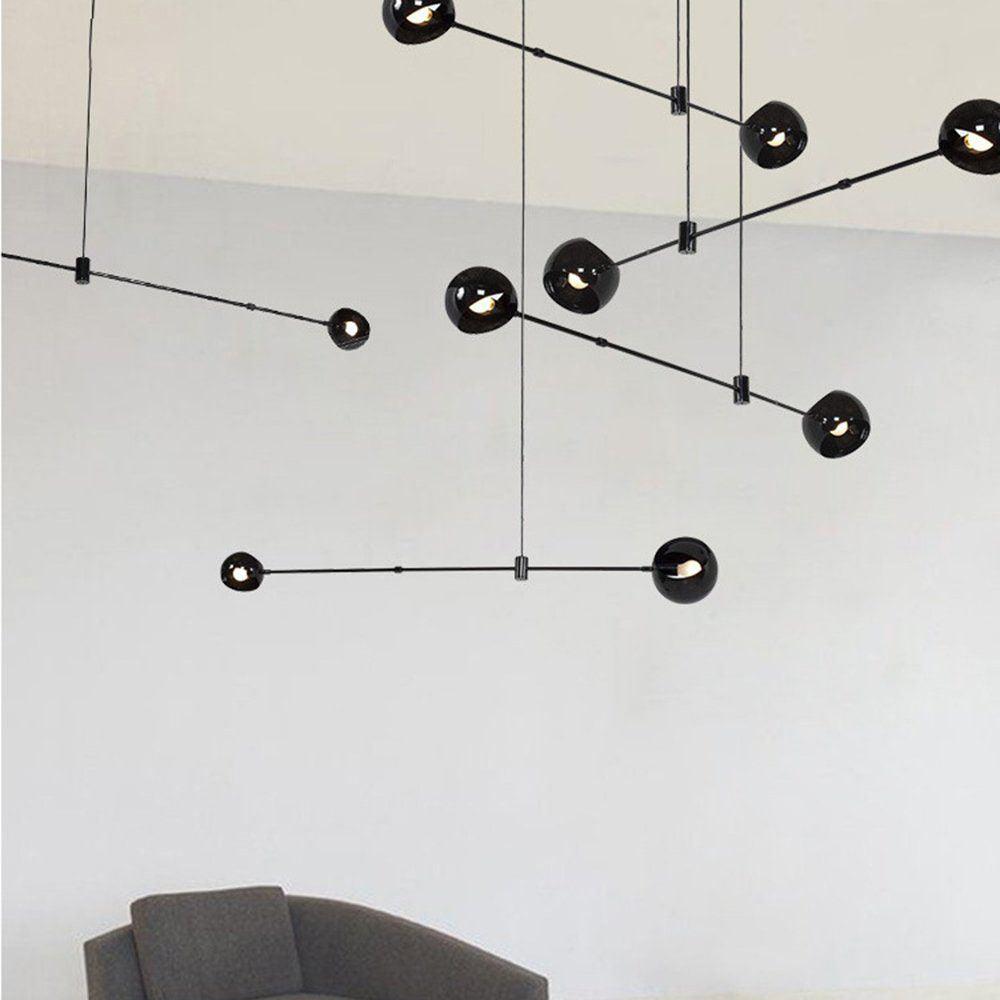Lustra Chandelier Black Glass Acaba Elegant - Letslighting
