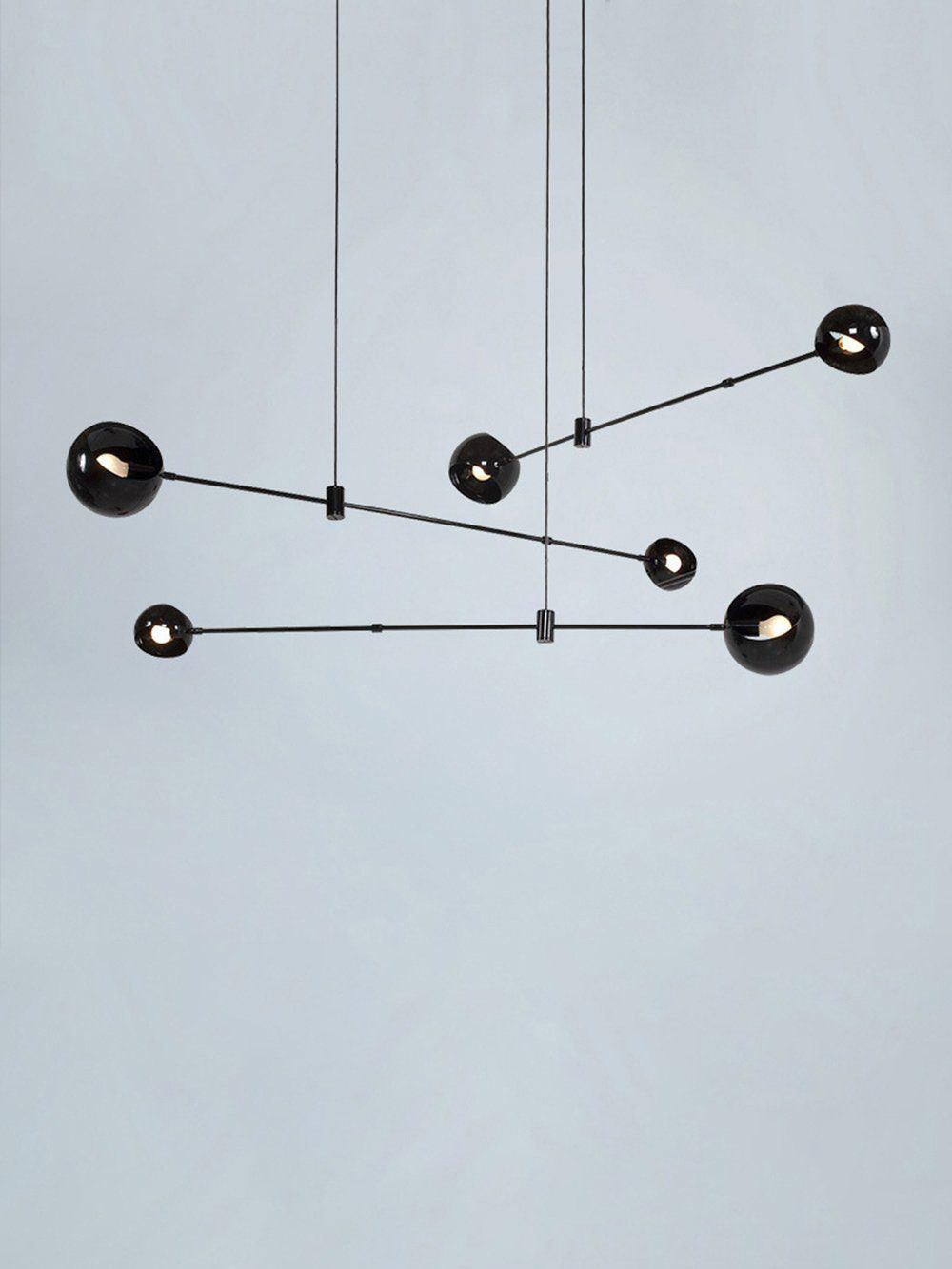 Lustra Chandelier Black Glass Acaba Elegant - Letslighting