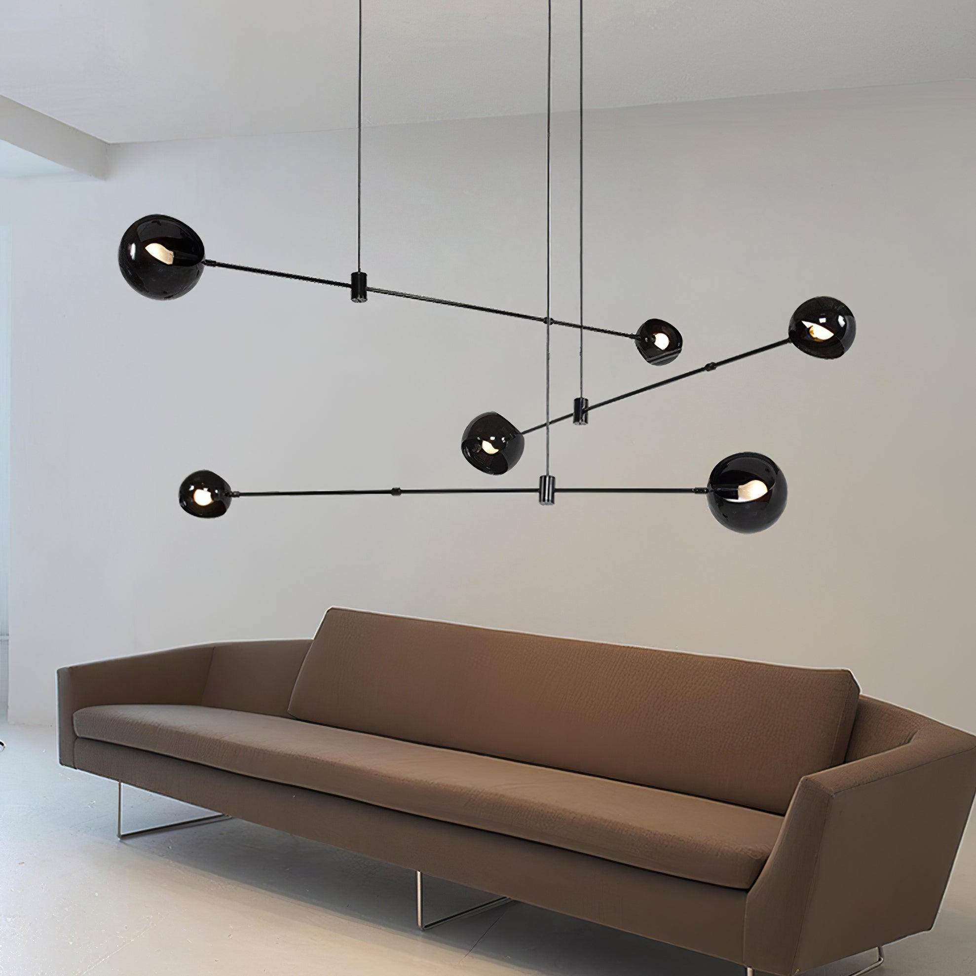 Lustra Chandelier Black Glass Acaba Elegant - Letslighting