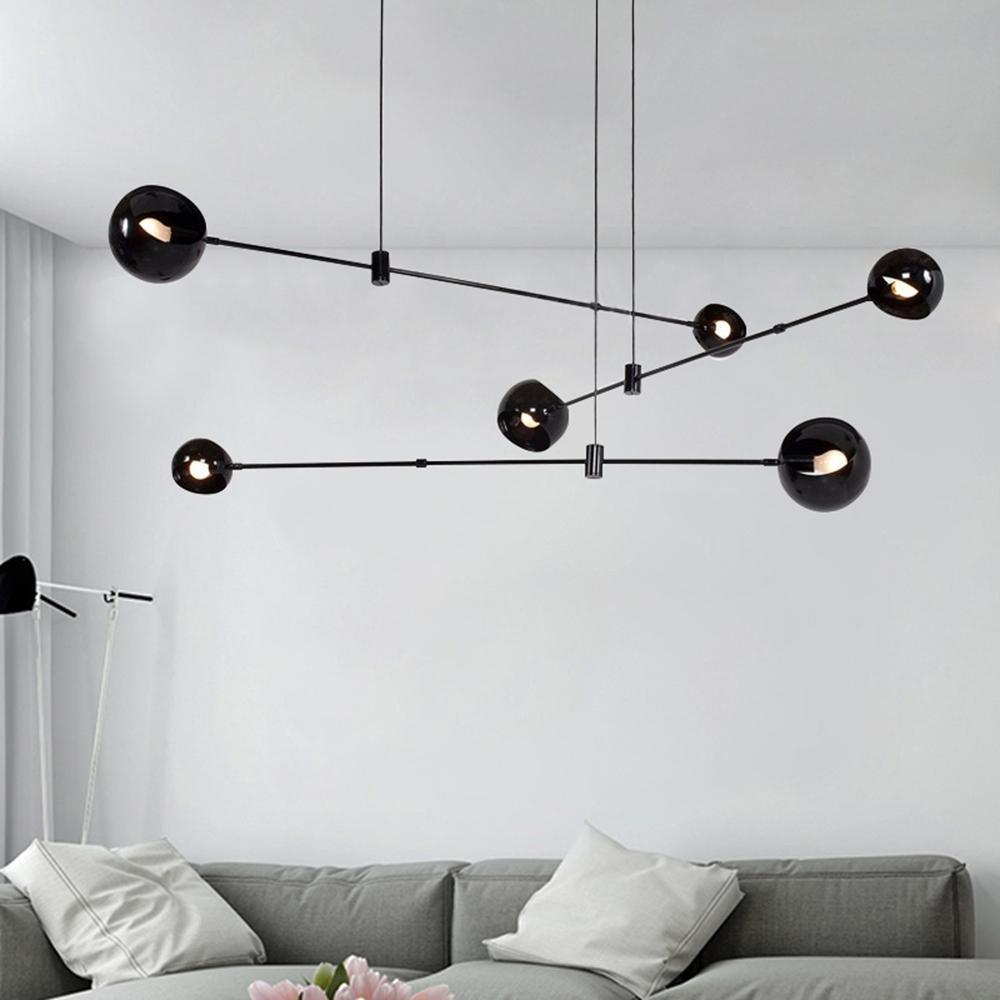 Lustra Chandelier Black Glass Acaba Elegant - Letslighting
