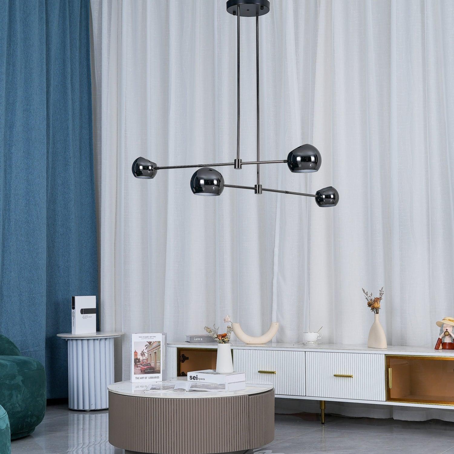 Lustra Chandelier Black Glass Acaba Elegant - Letslighting