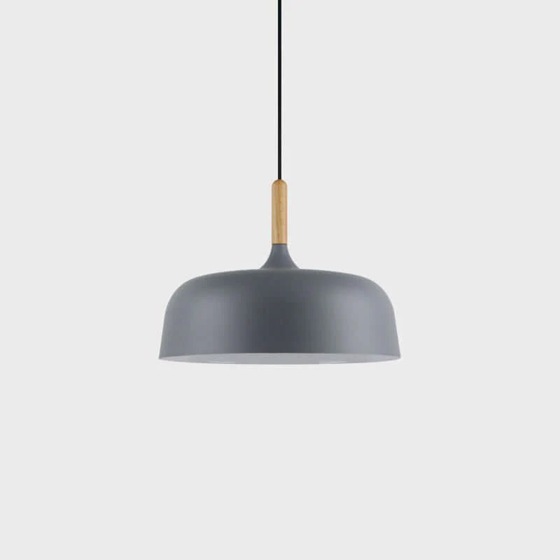 Lustra Pendant Lamp White Shade Wood - Letslighting