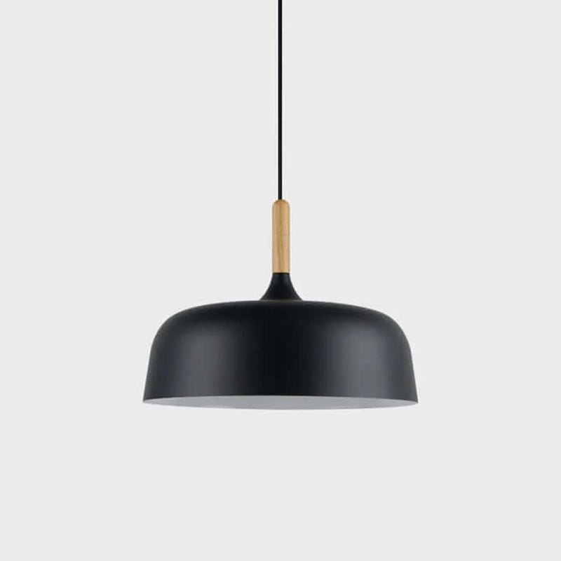 Lustra Pendant Lamp White Shade Wood - Letslighting