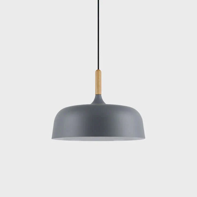 Lustra Pendant Lamp White Shade Wood - Letslighting