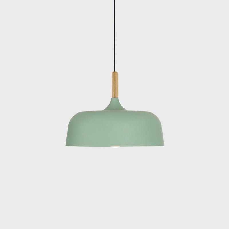 Lustra Pendant Lamp White Shade Wood - Letslighting