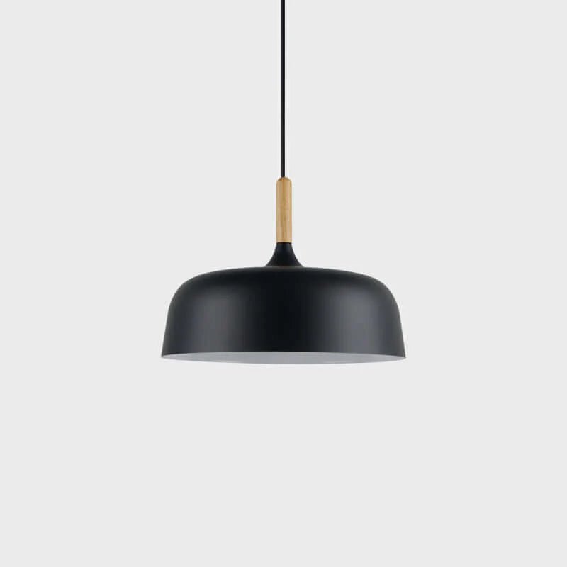 Lustra Pendant Lamp White Shade Wood - Letslighting