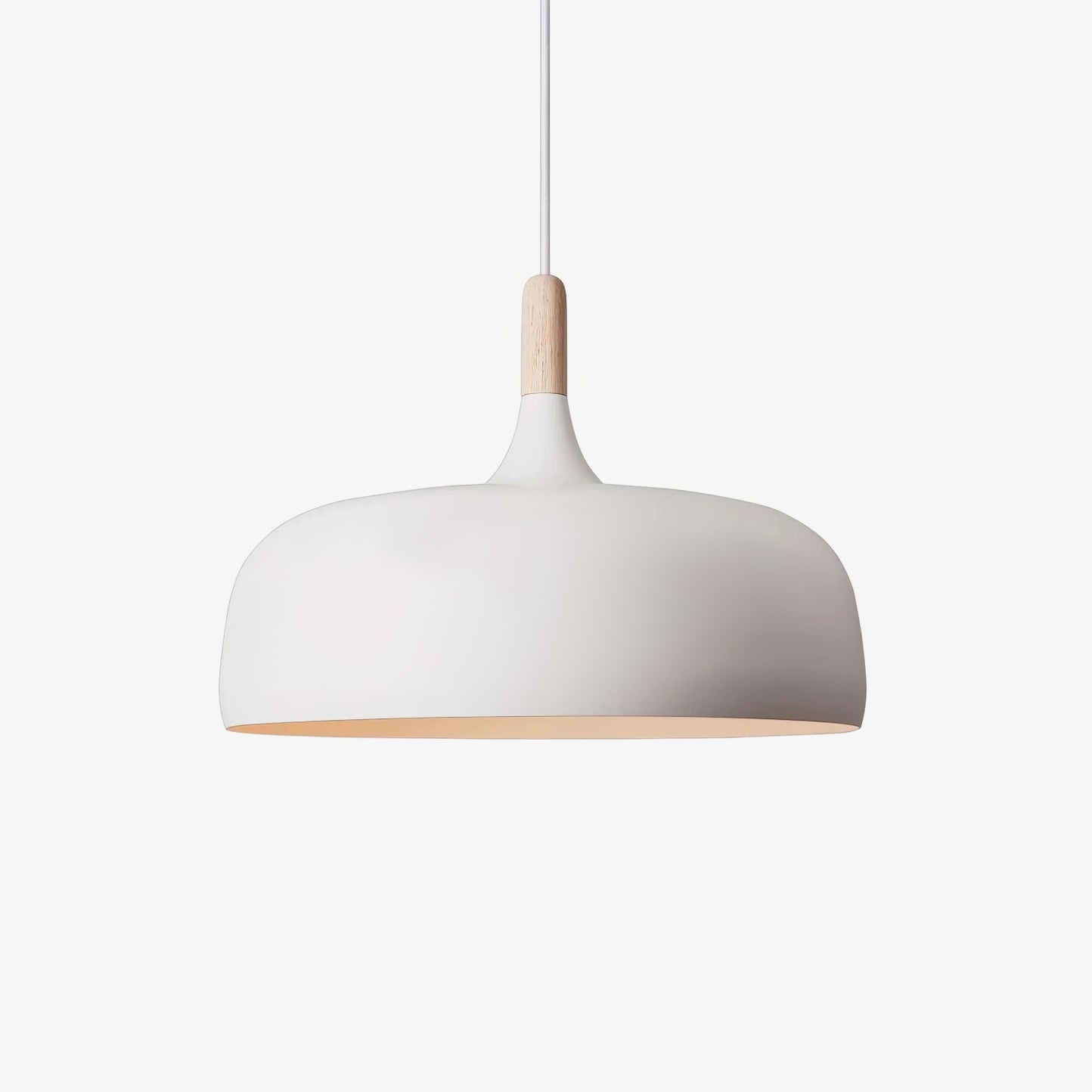 Lustra Pendant Lamp White Shade Wood - Letslighting