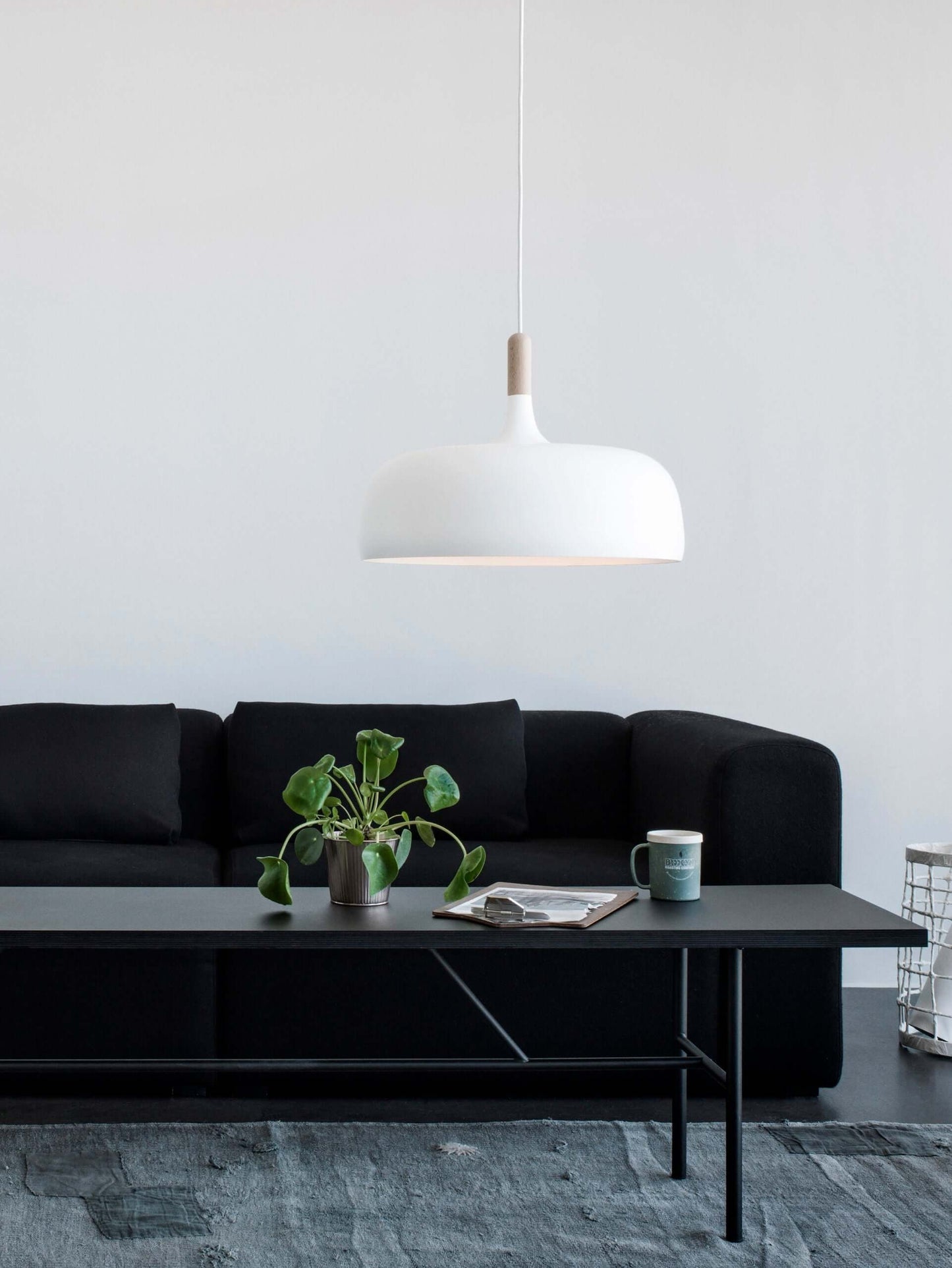 Lustra Pendant Lamp White Shade Wood - Letslighting