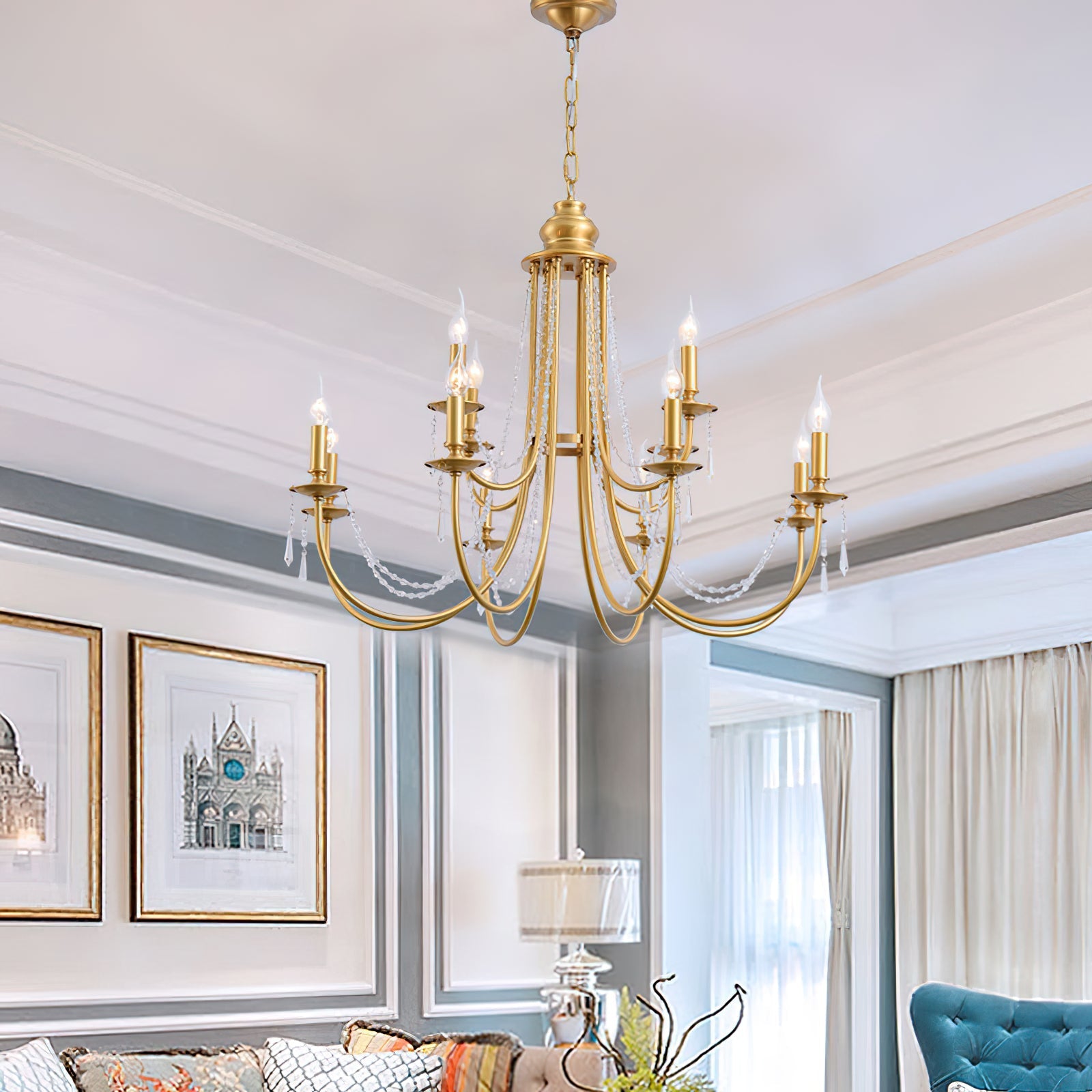 Seraphine Crystal Gold Chandelier - Letslighting