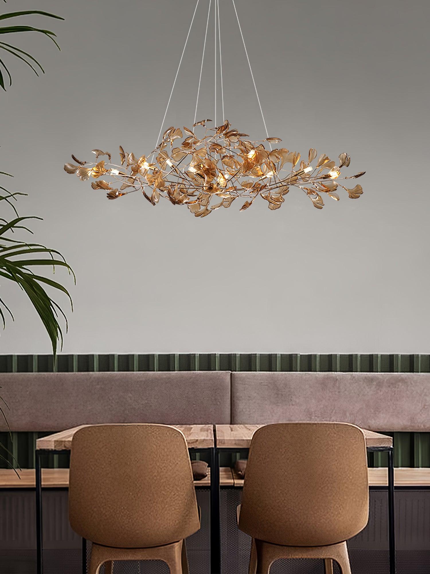 Eurvinen Luxury Ginkgo Leaf Chandelier - Letslighting