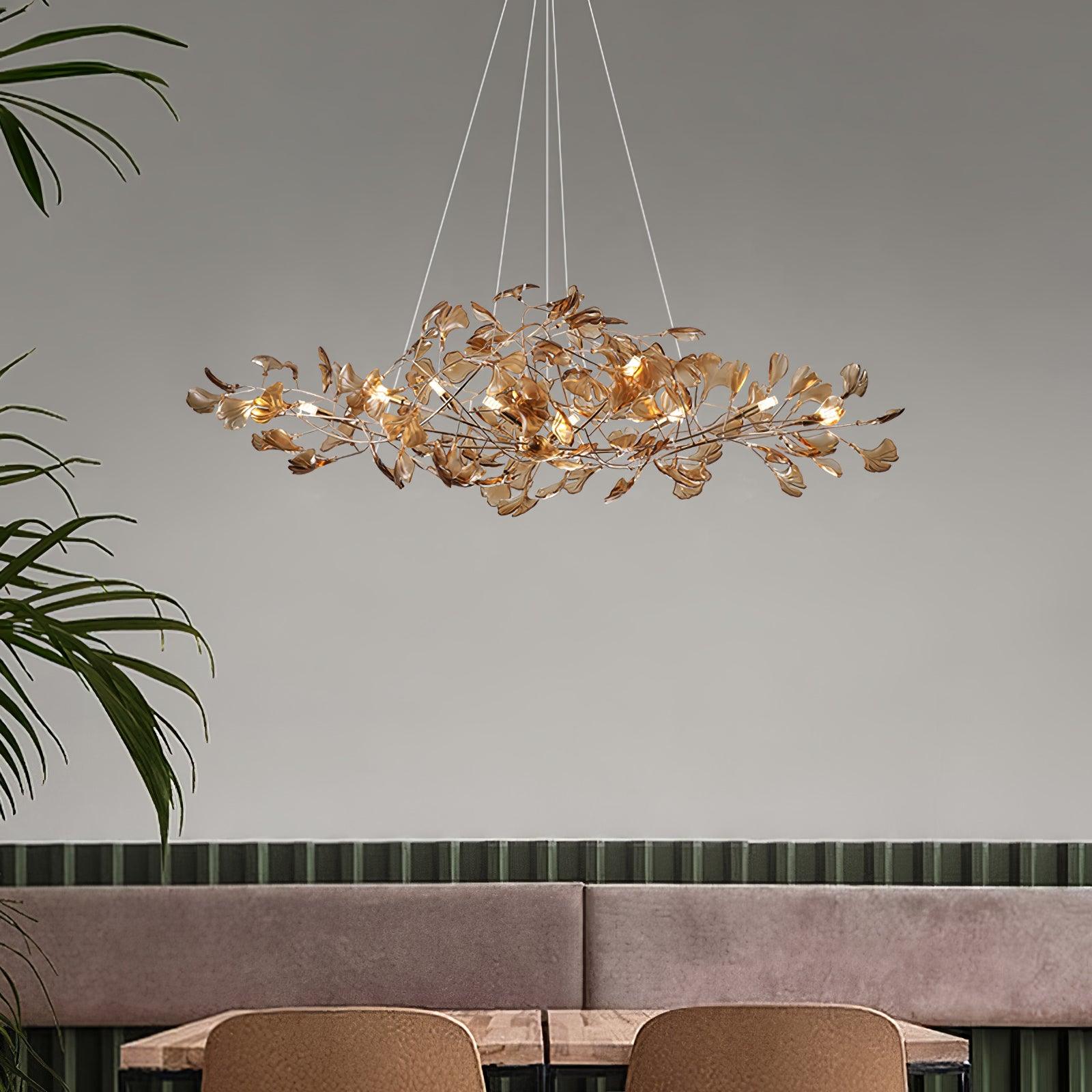 Eurvinen Luxury Ginkgo Leaf Chandelier - Letslighting
