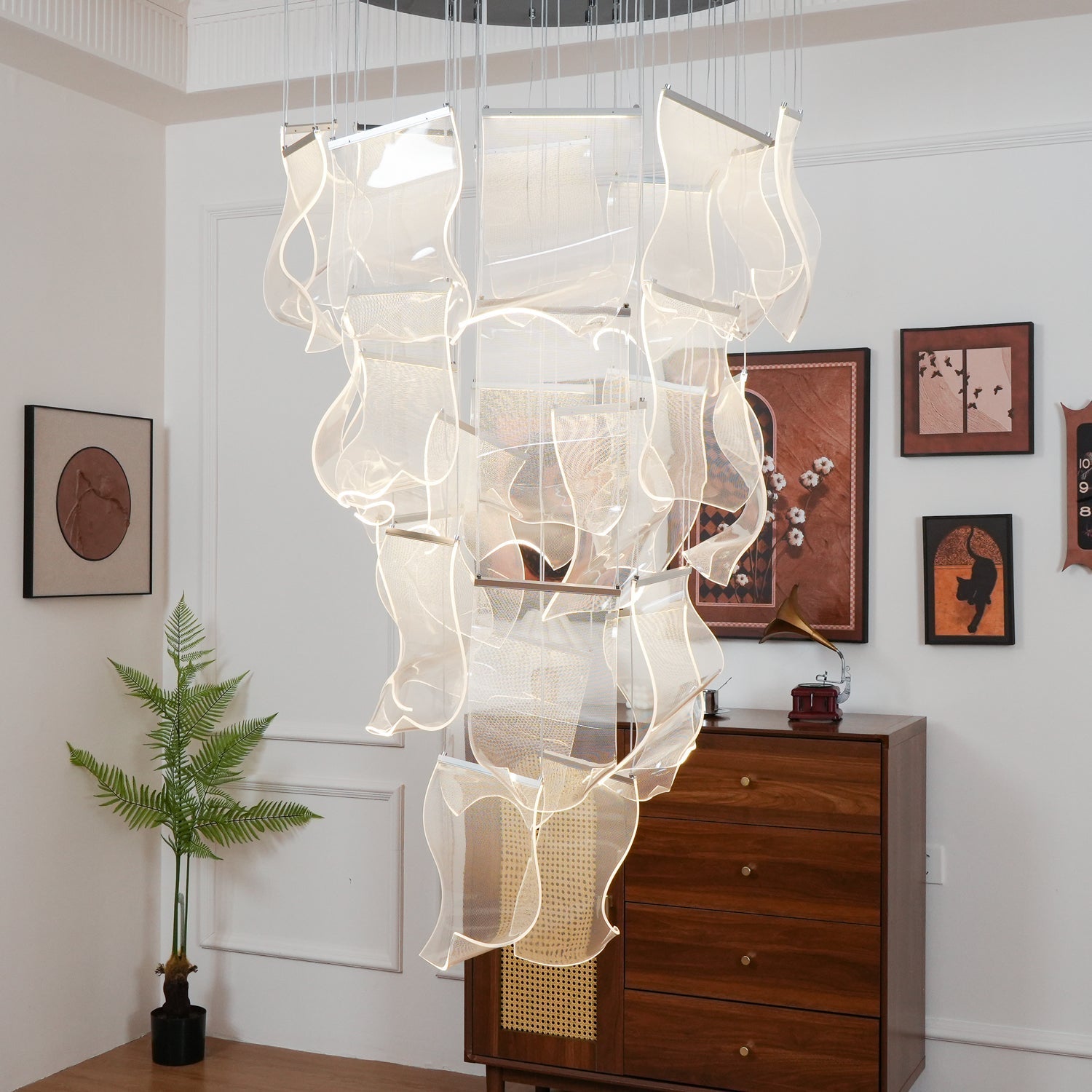 Lustra Chandelier Acrylic LED Abstract Floating - Letslighting