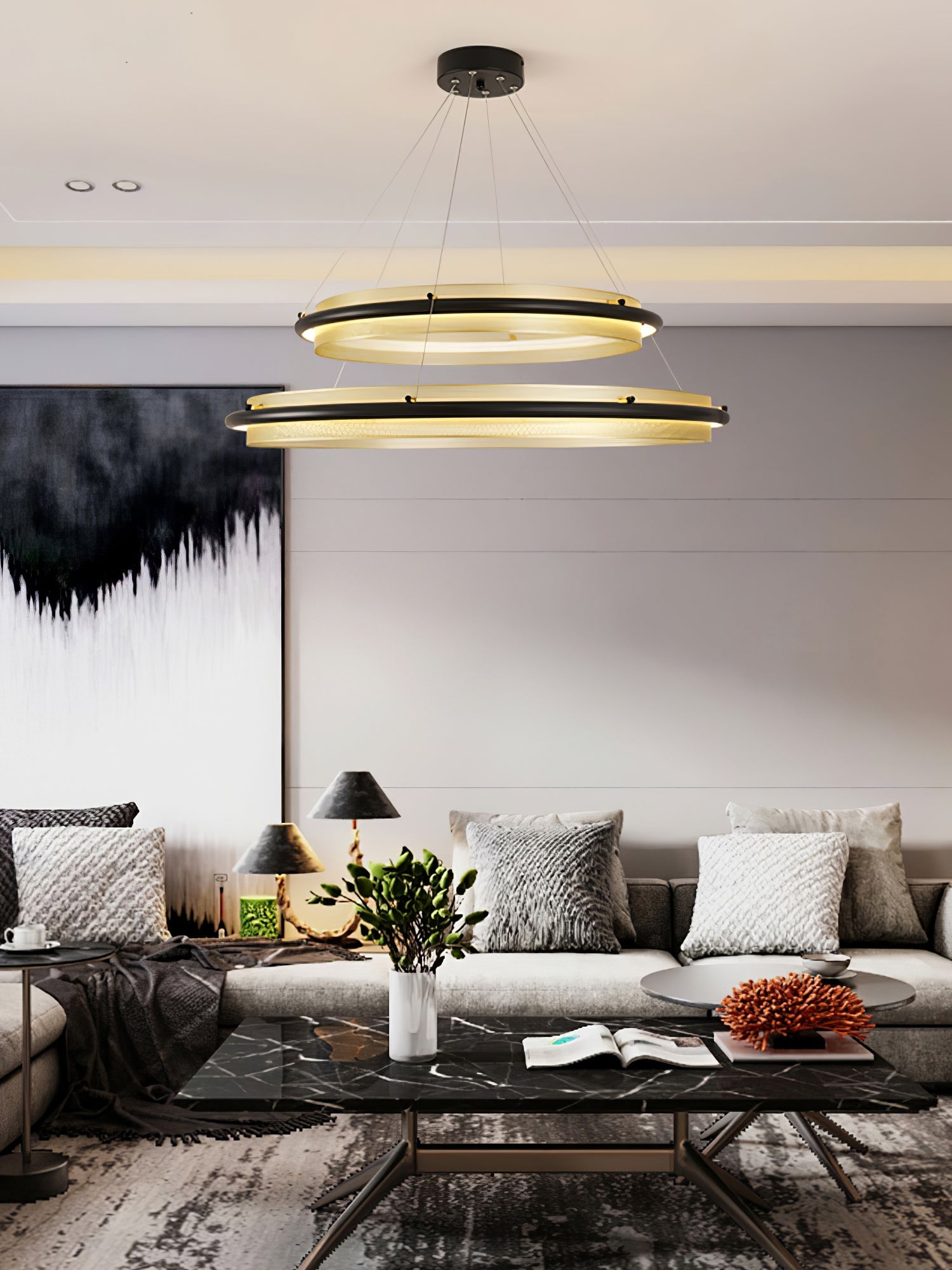 Erveliel Modern Minimalist LED Round Chandelier - Letslighting