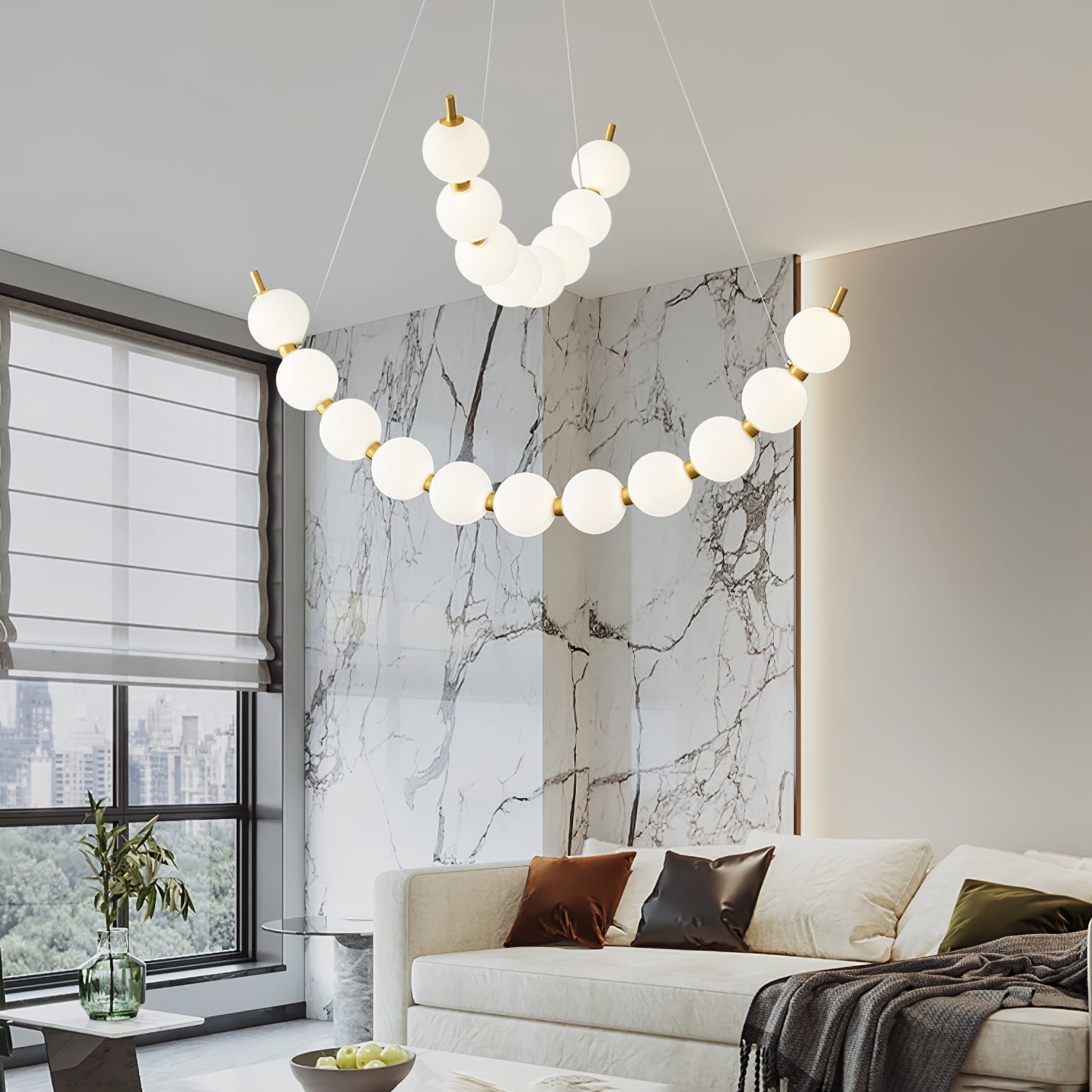 Cetalan Elegance Art Pearls Plastic Chandelier - Letslighting