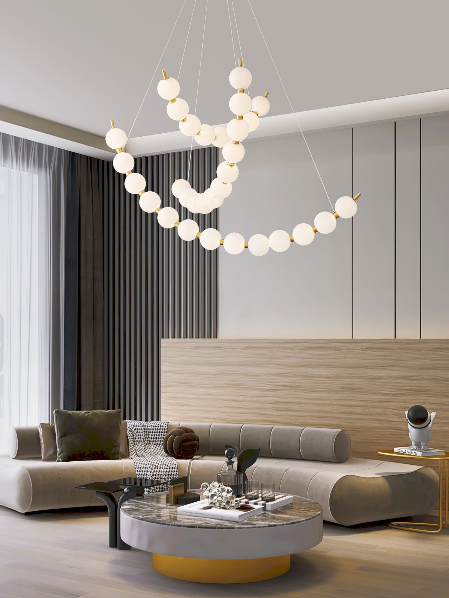 Cetalan Elegance Art Pearls Plastic Chandelier - Letslighting