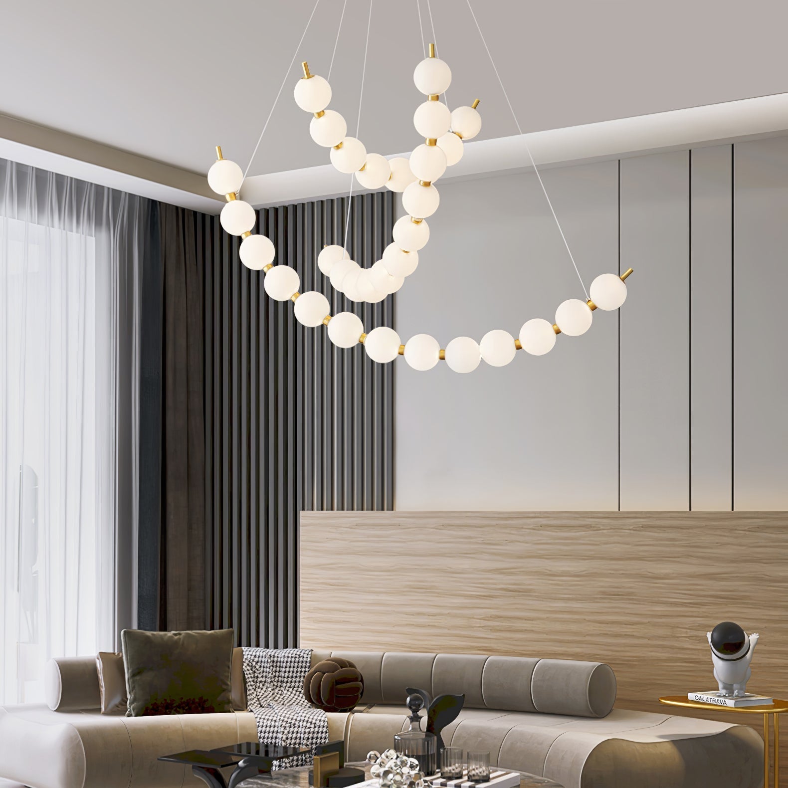 Cetalan Elegance Art Pearls Plastic Chandelier - Letslighting
