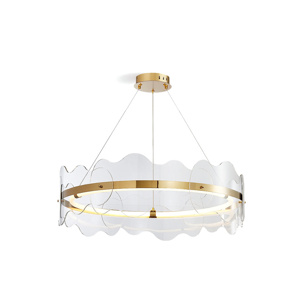 Acrylic Chandelier Modern LED Ring Wave - Letslighting
