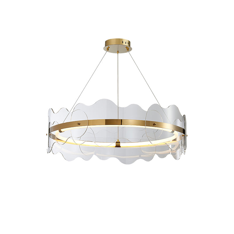 Acrylic Chandelier Modern LED Ring Wave - Letslighting