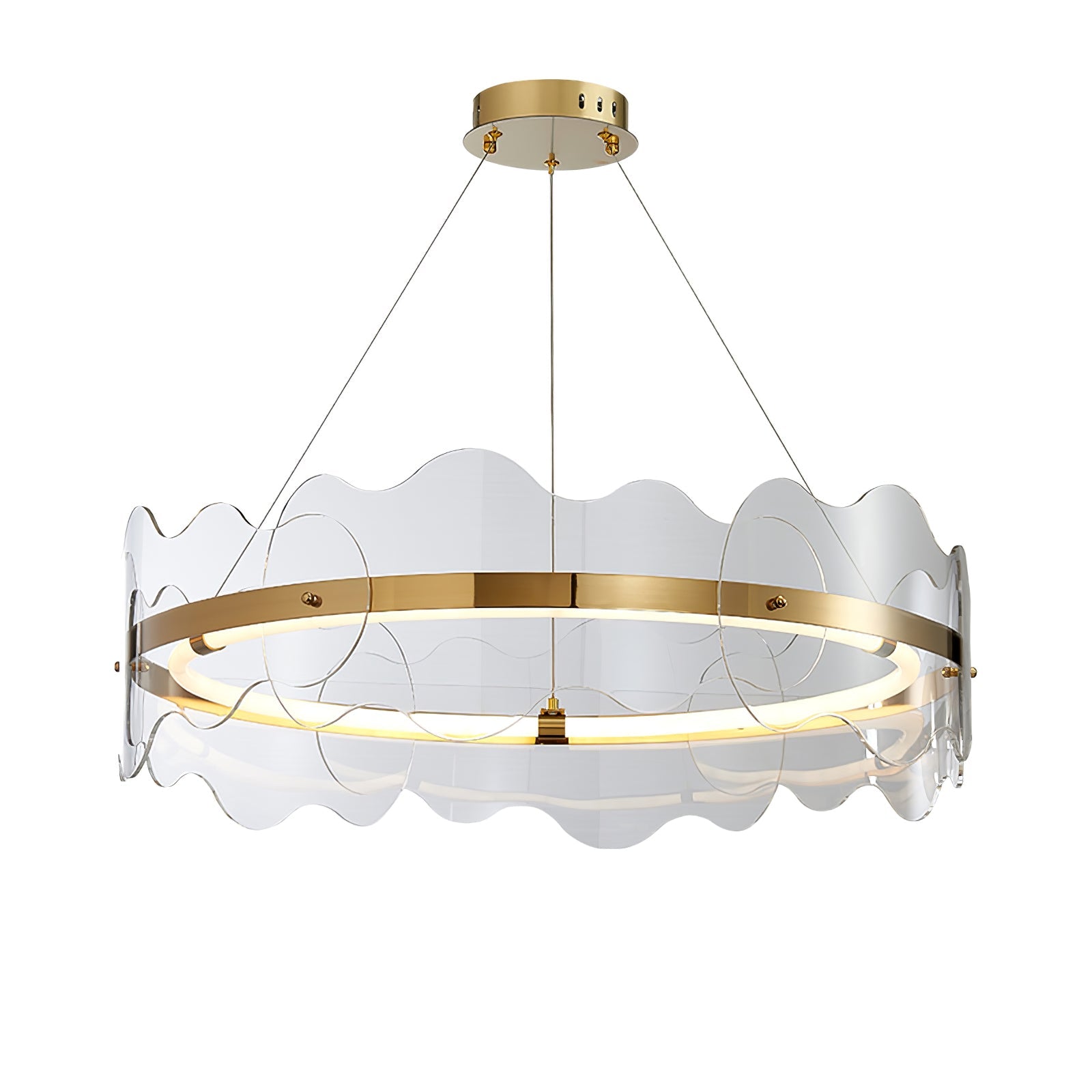 Acrylic Chandelier Modern LED Ring Wave - Letslighting