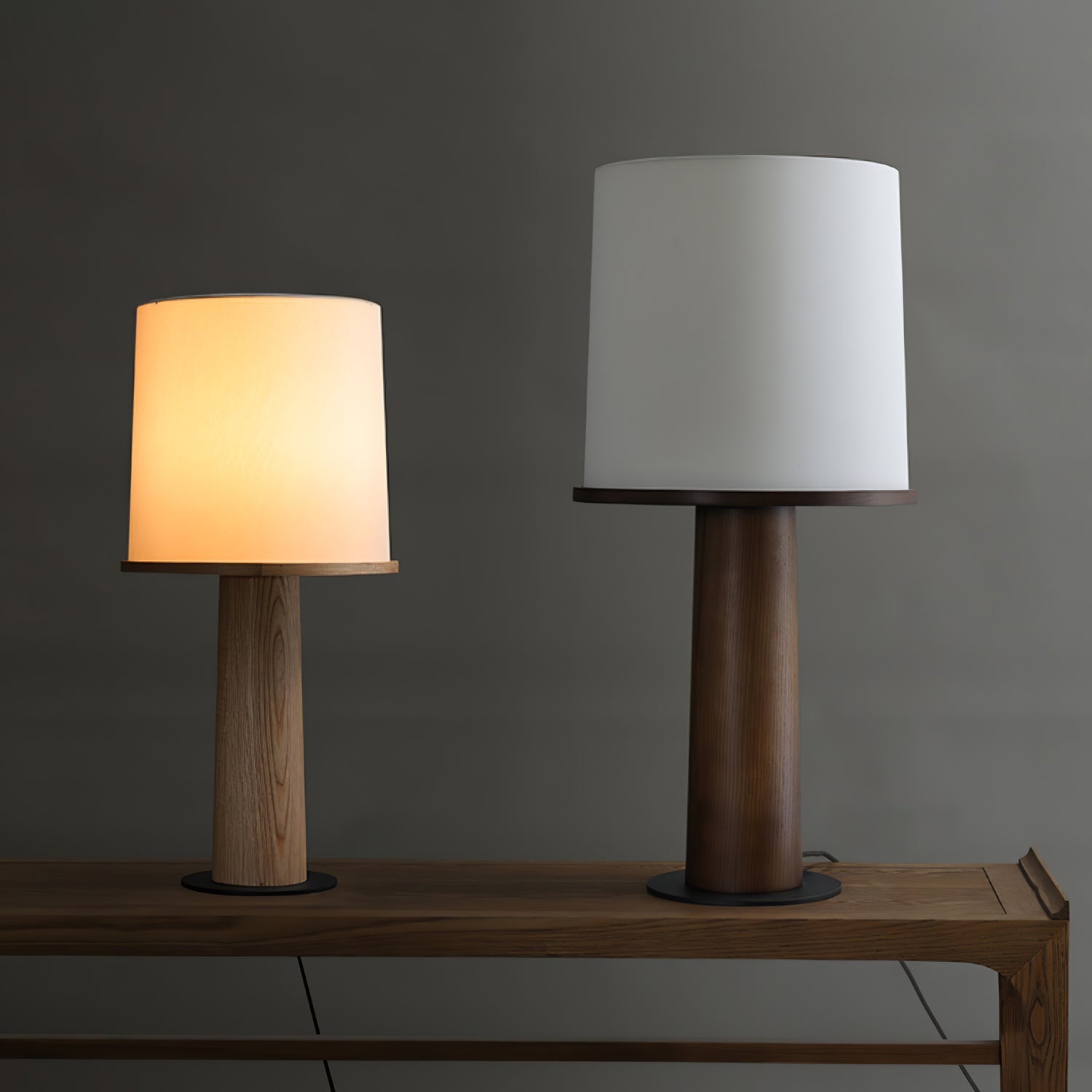 Kora Wood Fabric Contemporary Table Lamp - Letslighting