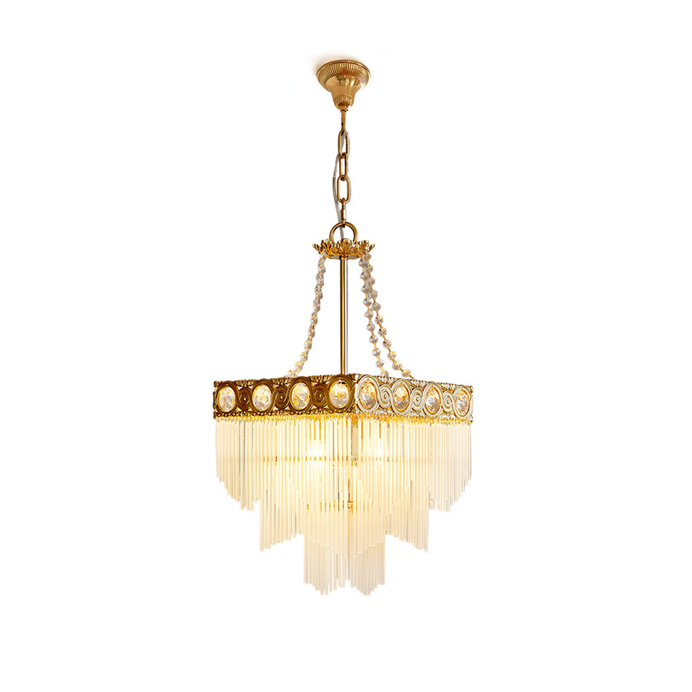 Brass Frame Glass Pendant Lamp For Elegant Dining - Letslighting