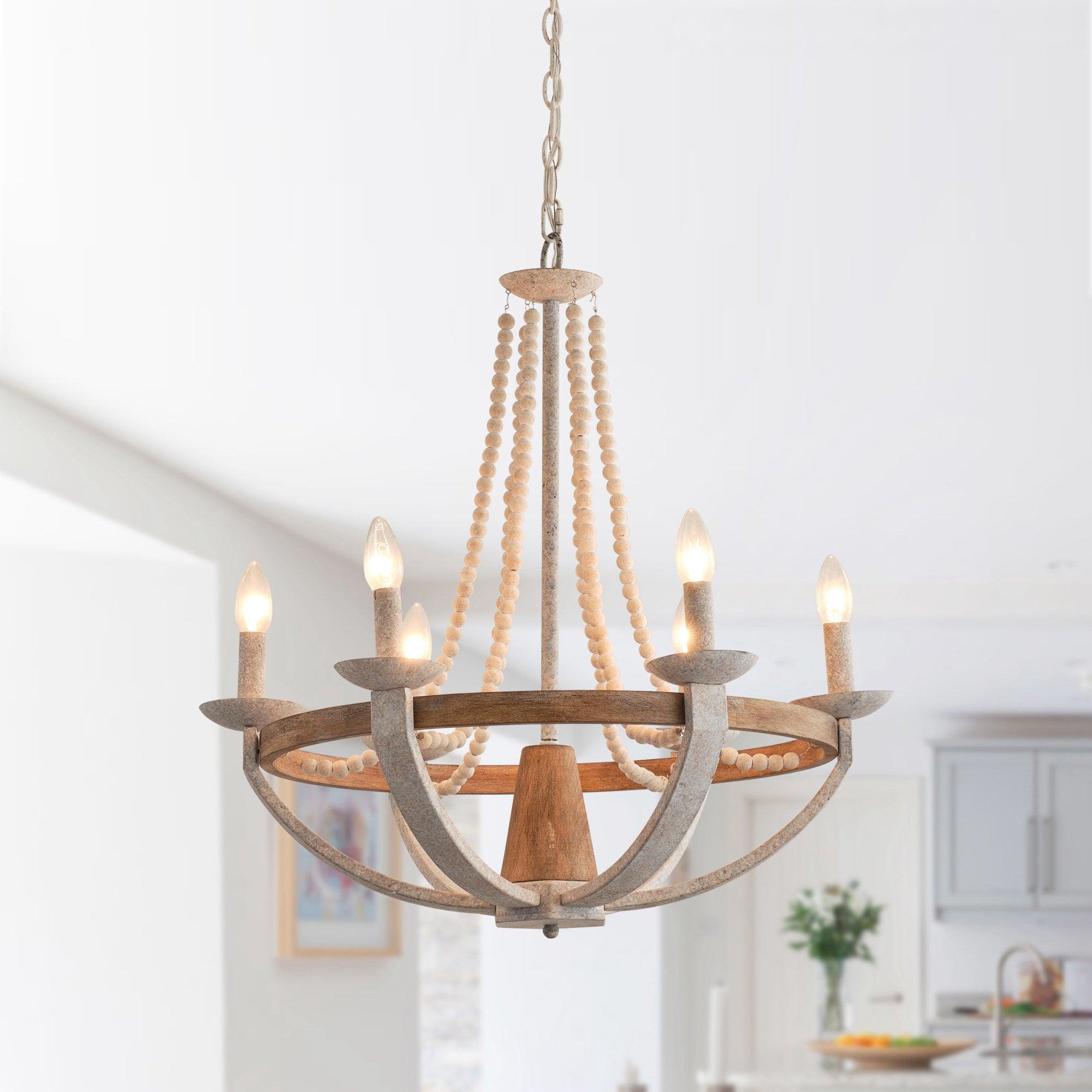 Vintage Farmhouse Wood Chandelier - Letslighting