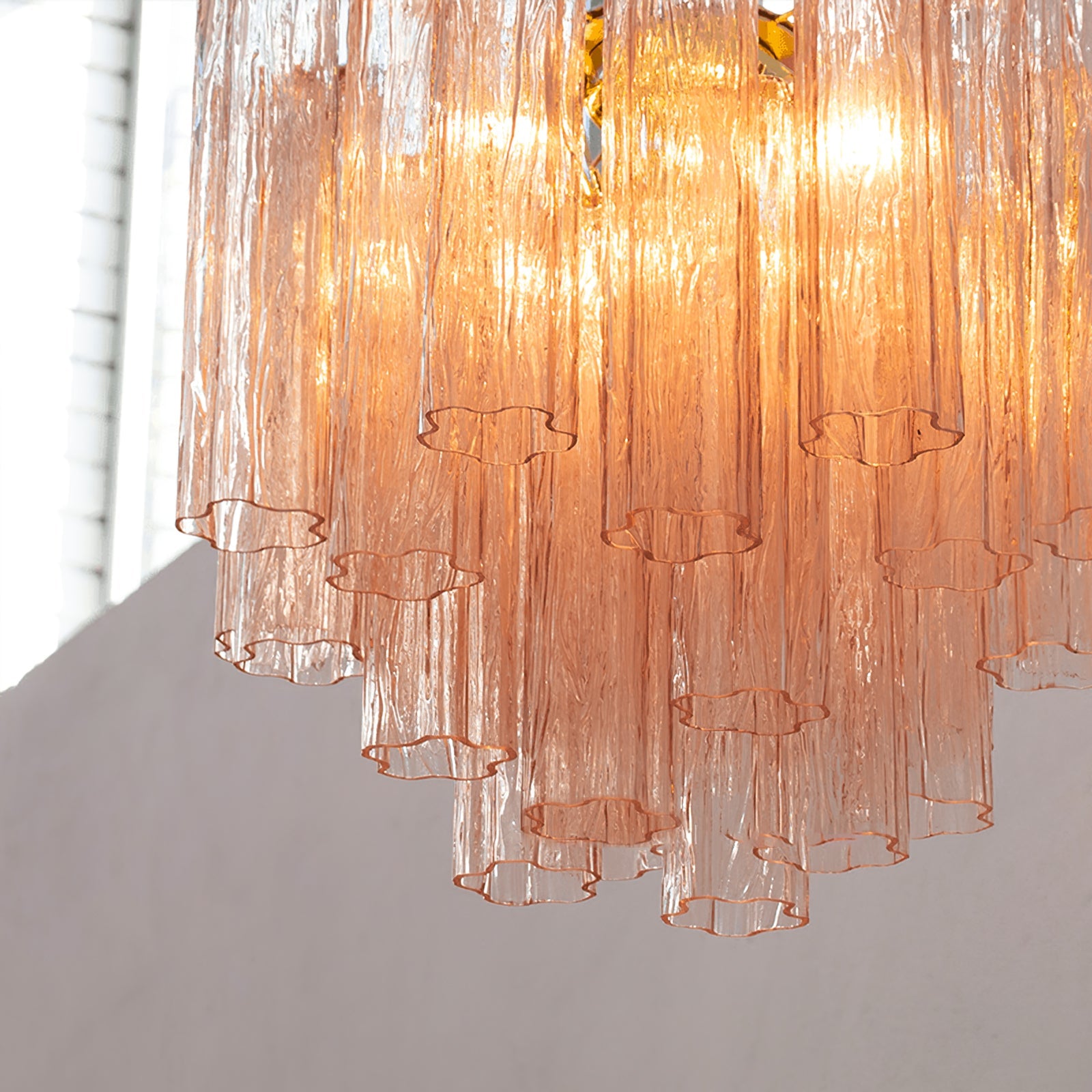 Chandelier Murano Glass Layers Living Spaces - Letslighting