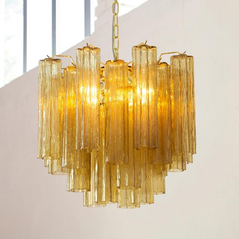 Chandelier Murano Glass Layers Living Spaces - Letslighting