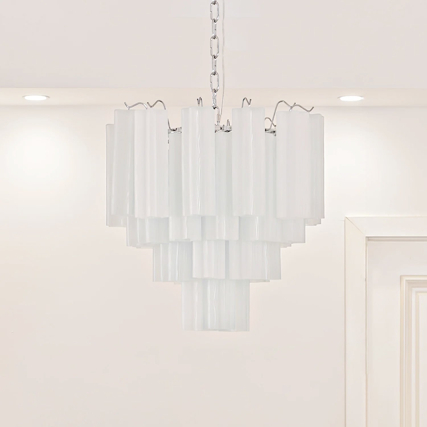 Aurora Chandelier White Layered Tube - Letslighting