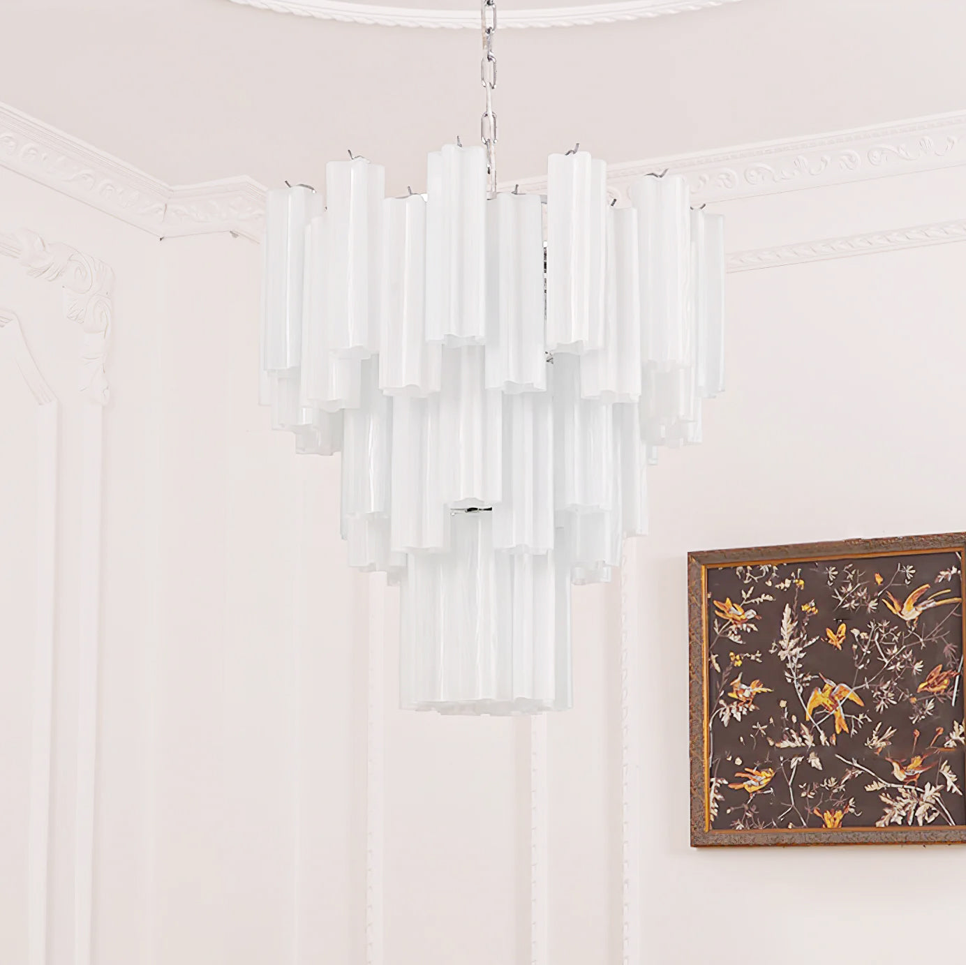 Aurora Chandelier White Layered Tube - Letslighting
