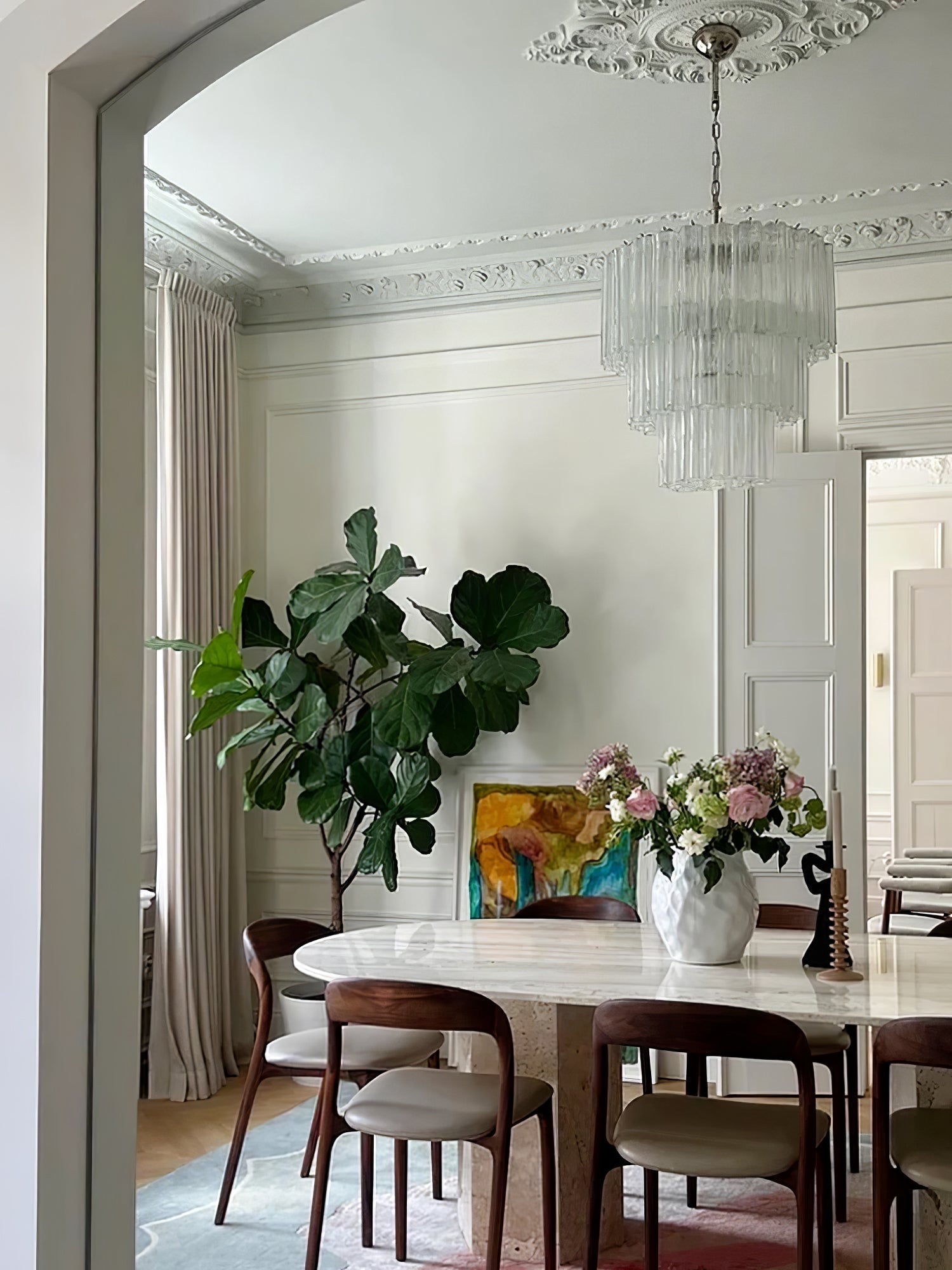 Aurora Chandelier White Layered Tube - Letslighting
