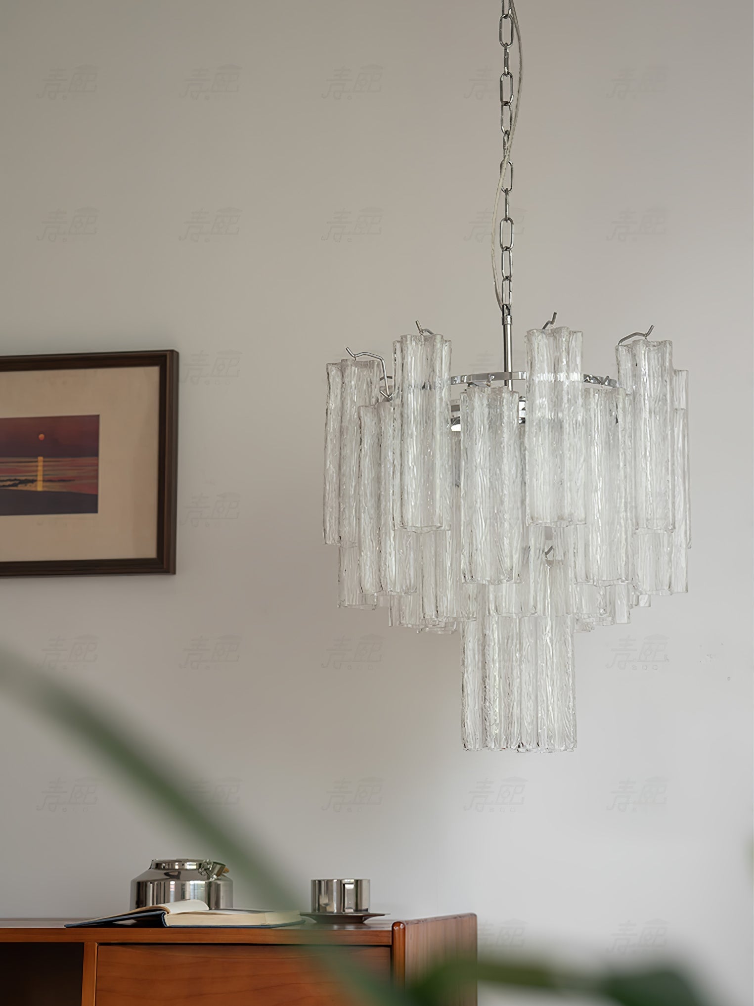 Aurora Chandelier White Layered Tube - Letslighting