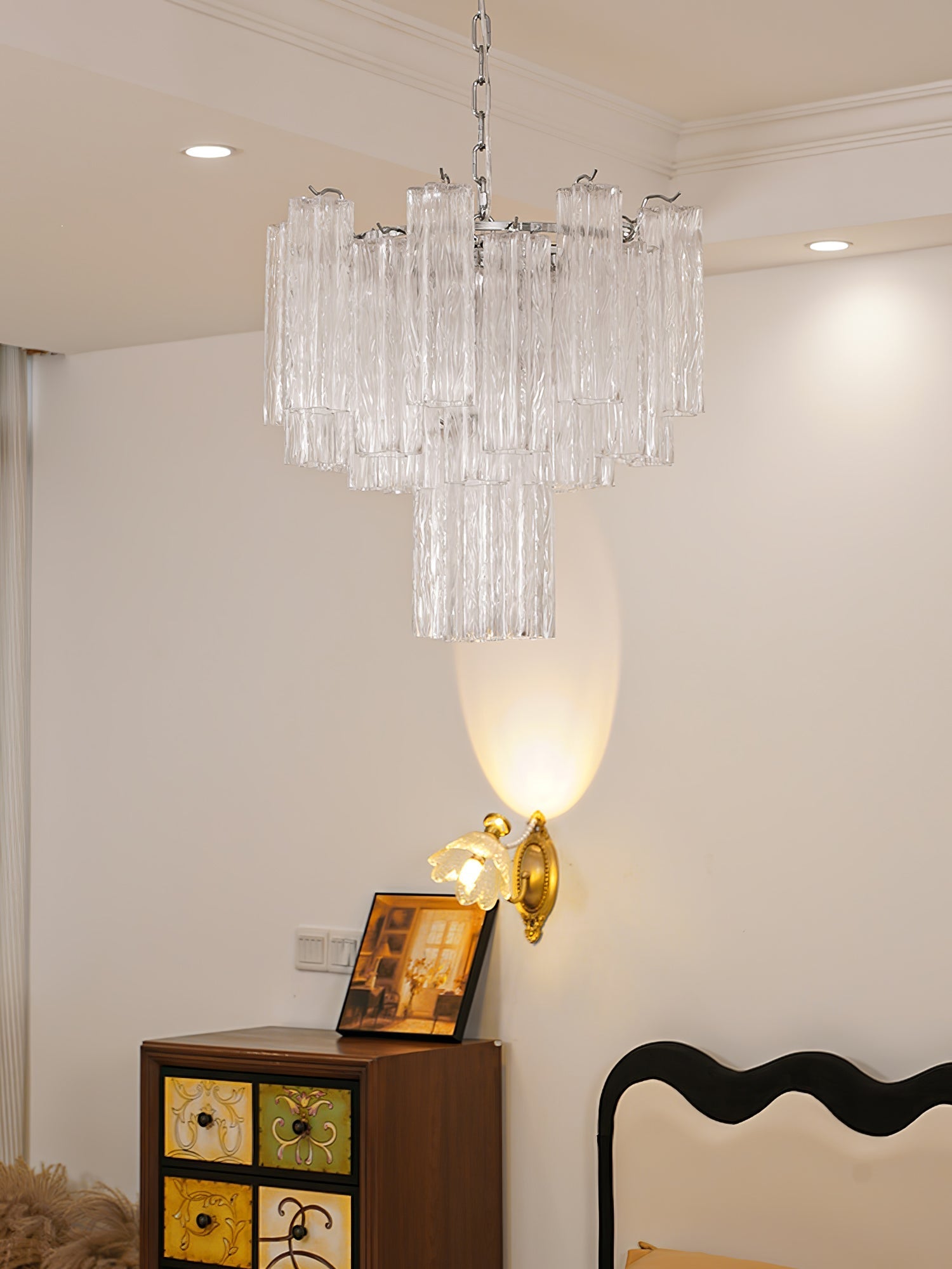 Aurora Chandelier White Layered Tube - Letslighting
