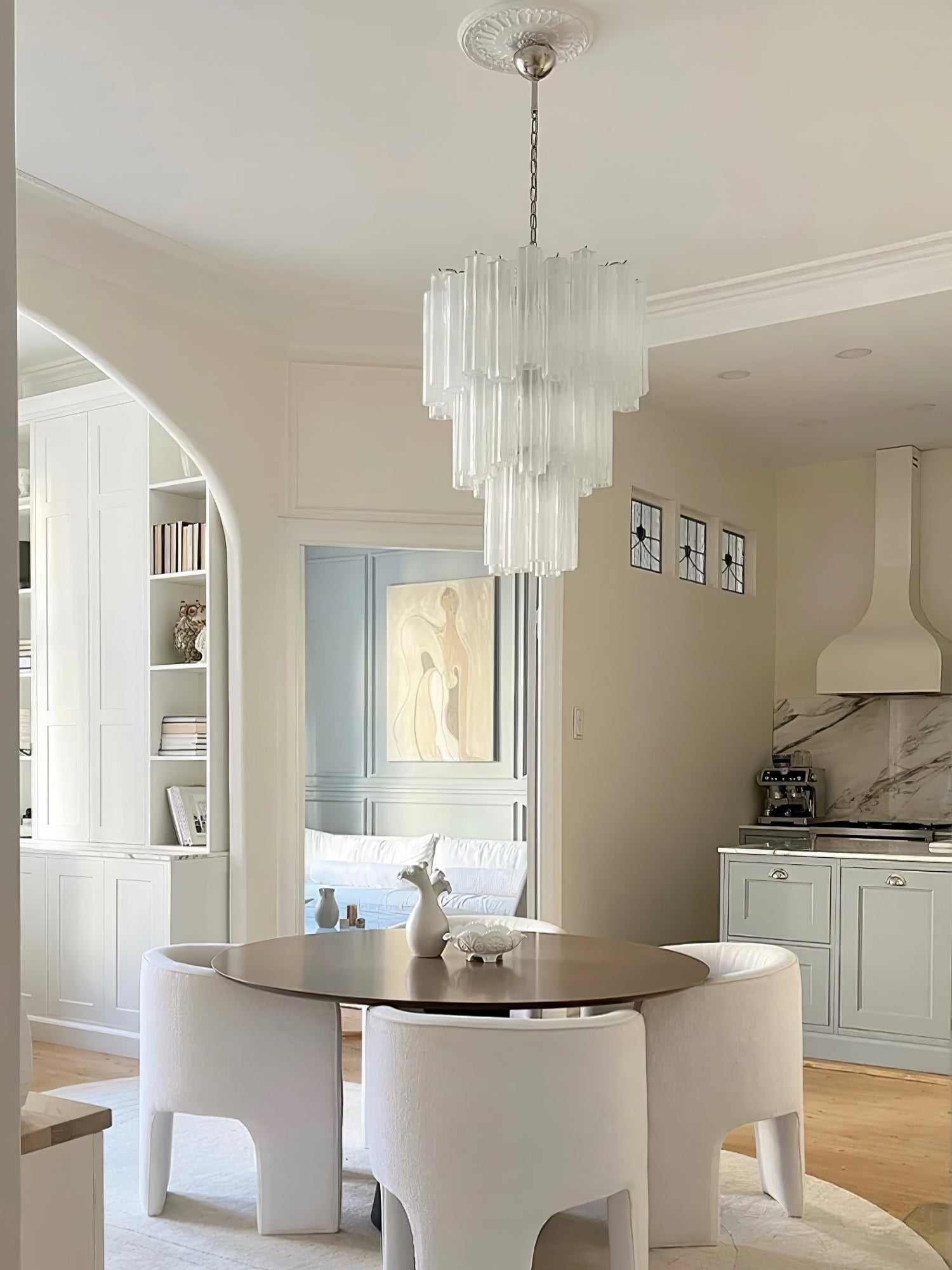 Aurora Chandelier White Layered Tube - Letslighting