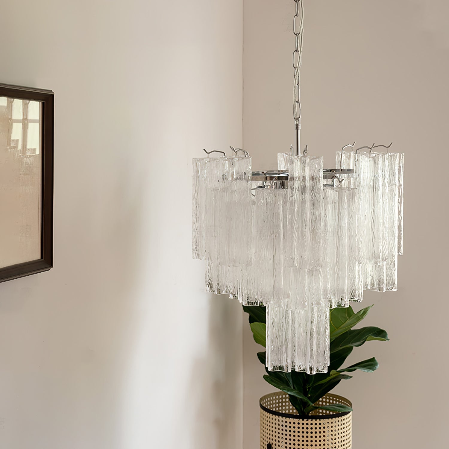 Aurora Chandelier White Layered Tube - Letslighting