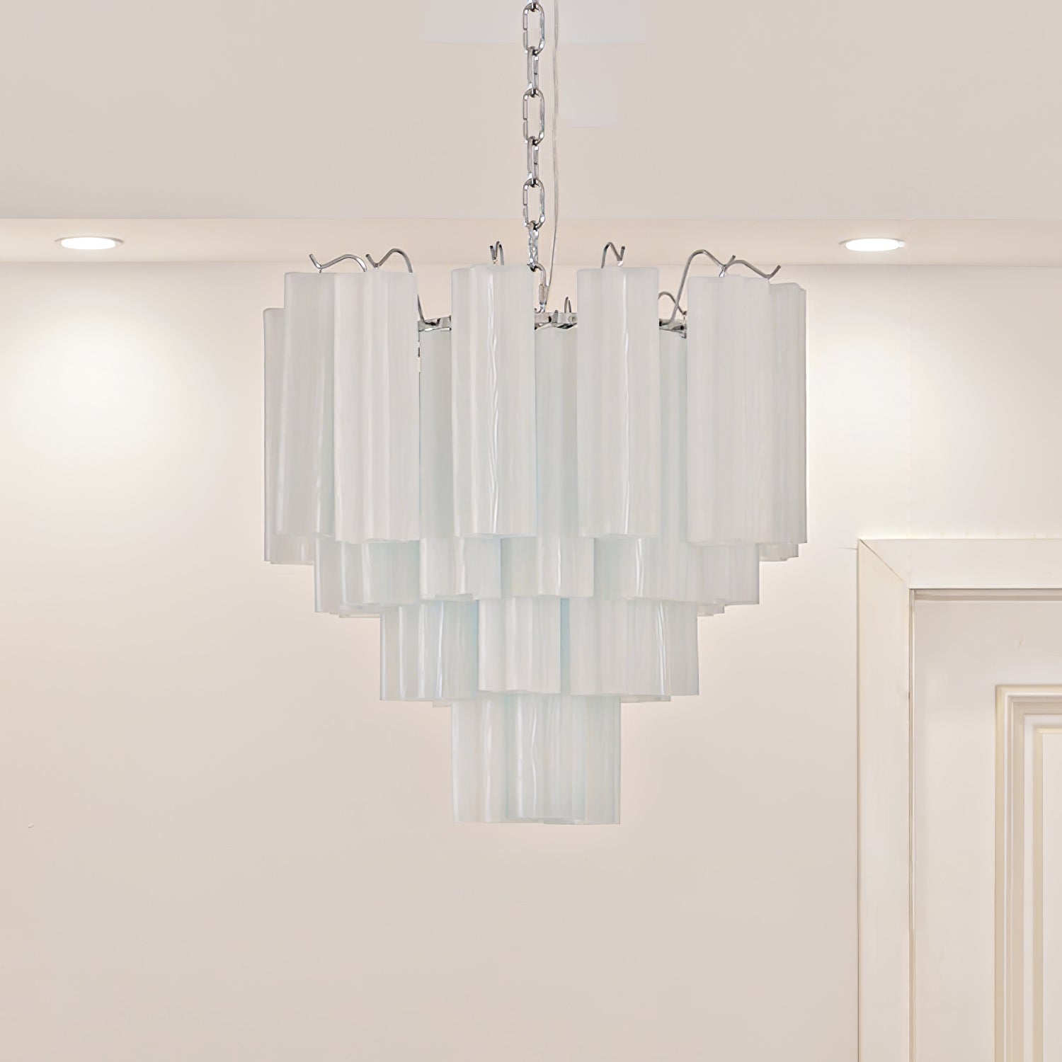 Aurora Chandelier White Layered Tube - Letslighting