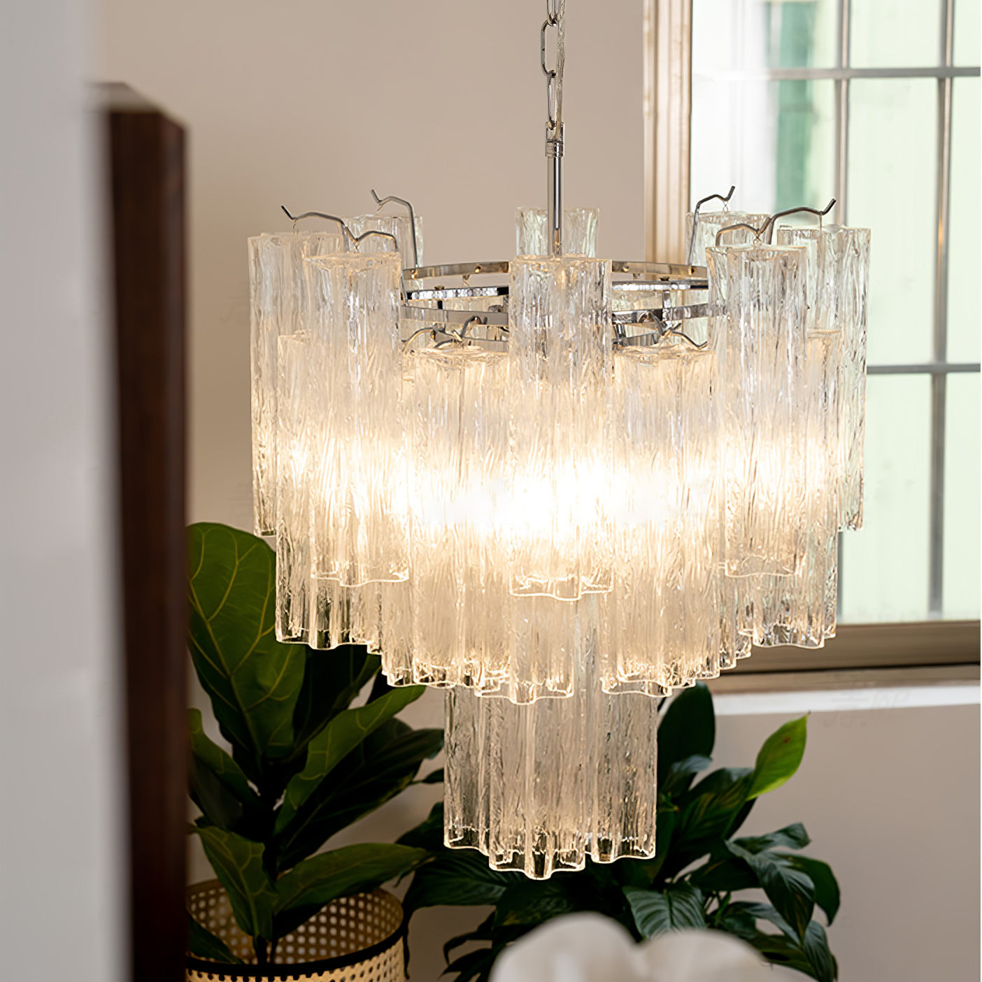Aurora Chandelier White Layered Tube - Letslighting