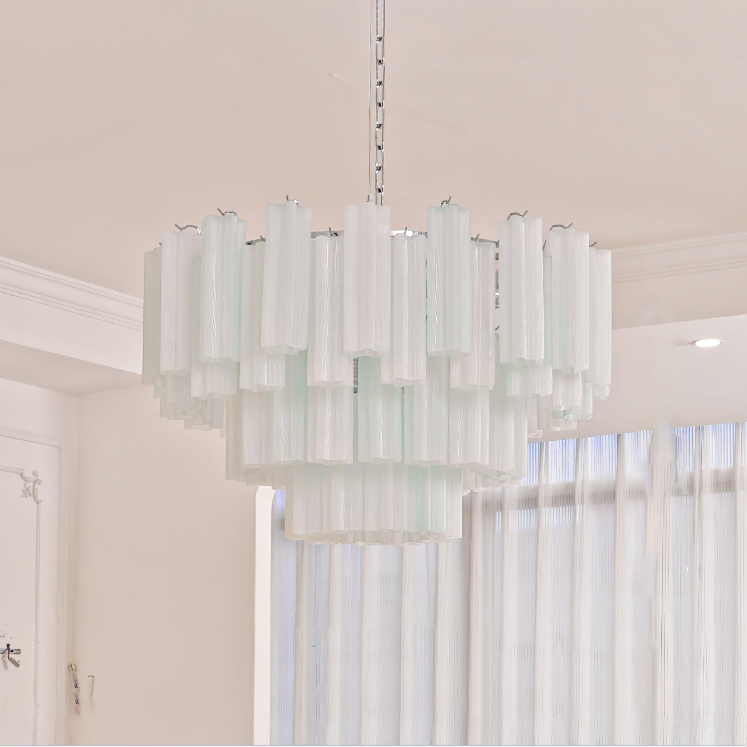 Aurora Chandelier White Layered Tube - Letslighting