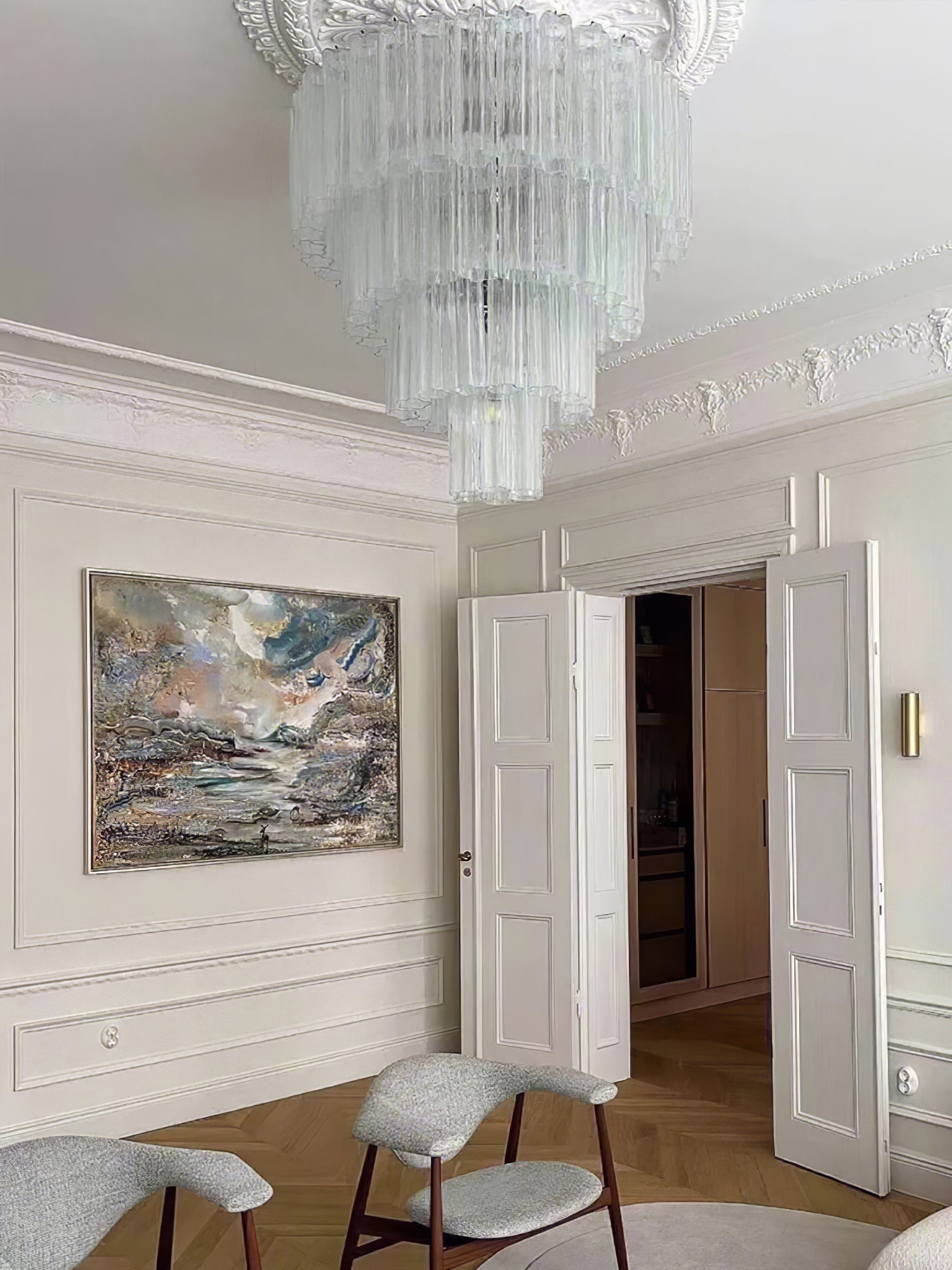 Aurora Chandelier White Layered Tube - Letslighting